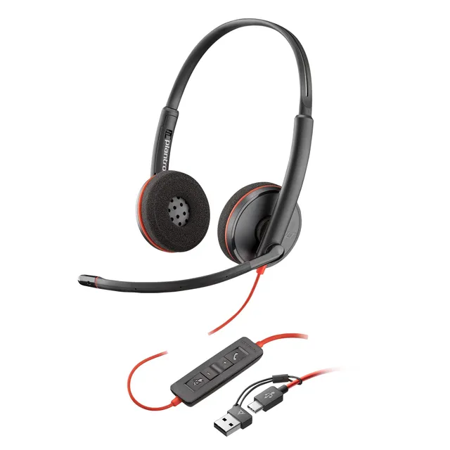 hp-poly-blackwire-3220-cuffia-cablata-usb-a-usb-c-3-5-mm-con-riduzione-del-rumor image 1