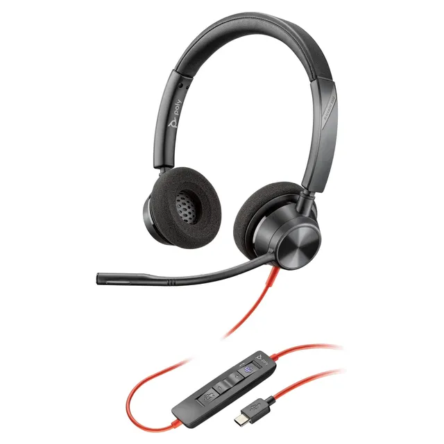 poly-blackwire-3320-cuffia-cablata-usb-a-usb-c-con-microfono-anti-rumore-certifi image 1