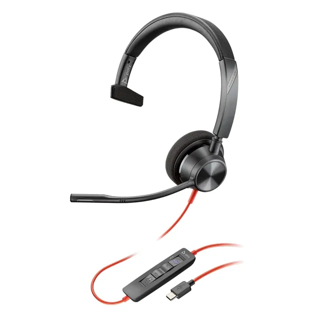 poly-blackwire-3310-cuffia-monoaurale-cablata-usb-a-usb-c-con-riduzione-rumore-e image 1