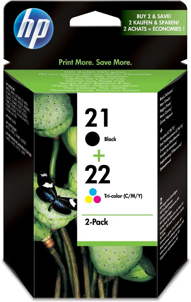 hp-21-22-combo-pack-sd367ae-confezione-due-cartucce-ink-originali-nera-e-tricrom image 1