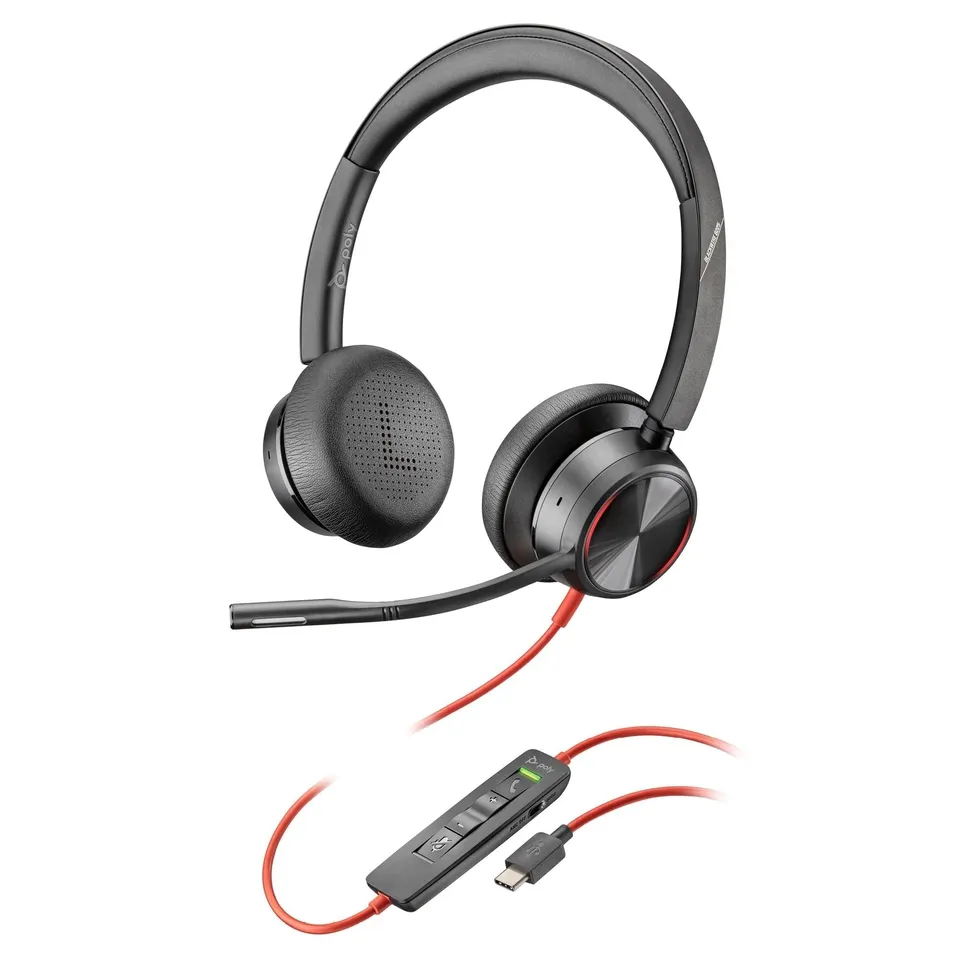 poly-blackwire-8225-cuffia-cablata-usb-a-usb-c-con-anc-ibrida-cuscinetti-in-simi image 1