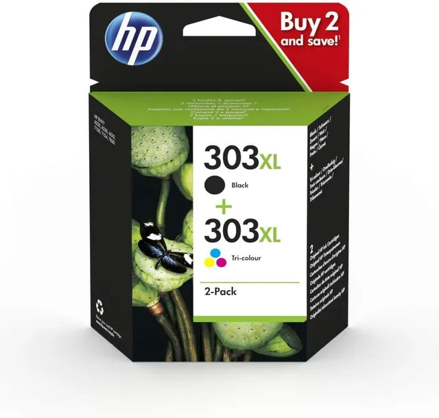 hp-303xl-nero-e-tricolore-3yn10ae-confezione-2-cartucce-originali-ad-alta-capaci image 1