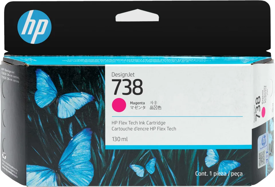 hp-738-magenta-cartuccia-d-inchiostro-designjet-originale-da-130-ml-resa-standar image 1