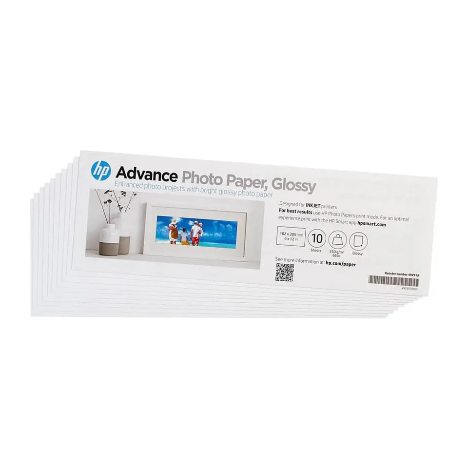 hp-advanced-49v51a-carta-fotografica-lucida-250-g-m-formato-10x30-cm-confezione- image 1