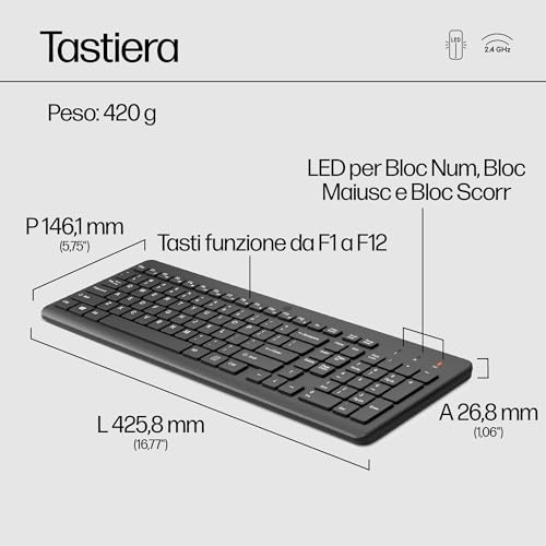 hp-330-combo-kit-tastiera-e-mouse-wireless-2-4-ghz-con-dongle-usb-a-12-tasti-rap image 8