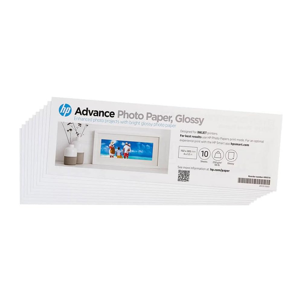 hp-advanced-49v51a-carta-fotografica-lucida-250-g-m-formato-10x30-cm-confezione- image 1