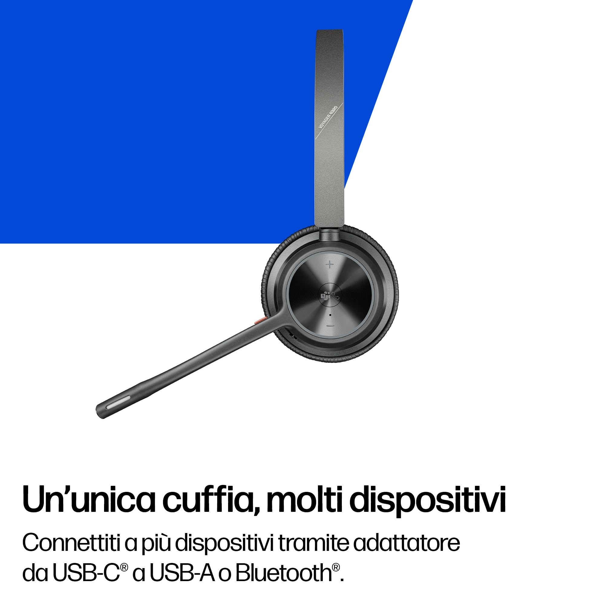 poly-voyager-4320-uc-cuffia-wireless-con-microfono-boom-bluetooth-5-1-dongle-usb image 3