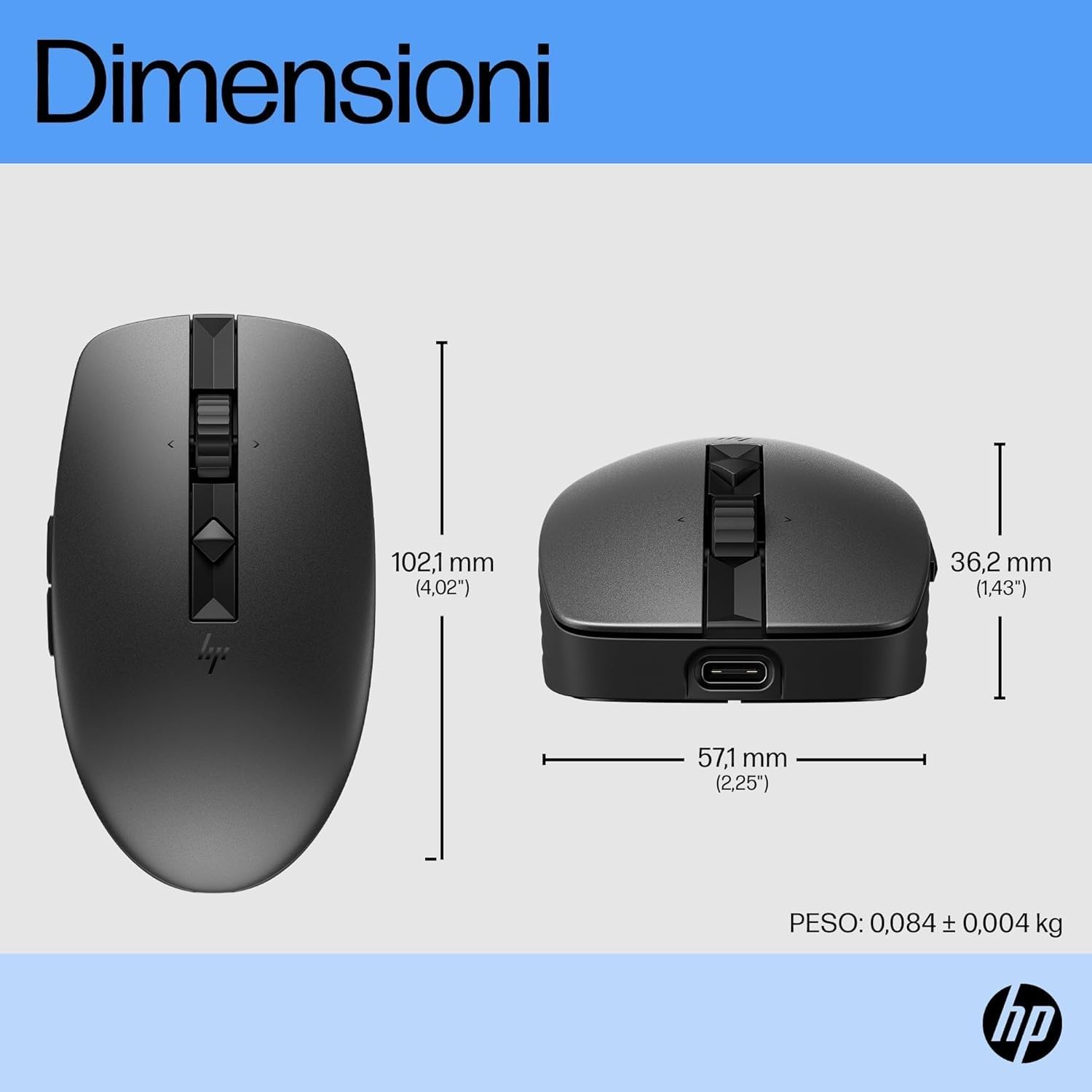 hp-710-mouse-wireless-silenzioso-ricaricabile-usb-c-3000-dpi-bluetooth-5-3-e-2-4 image 6