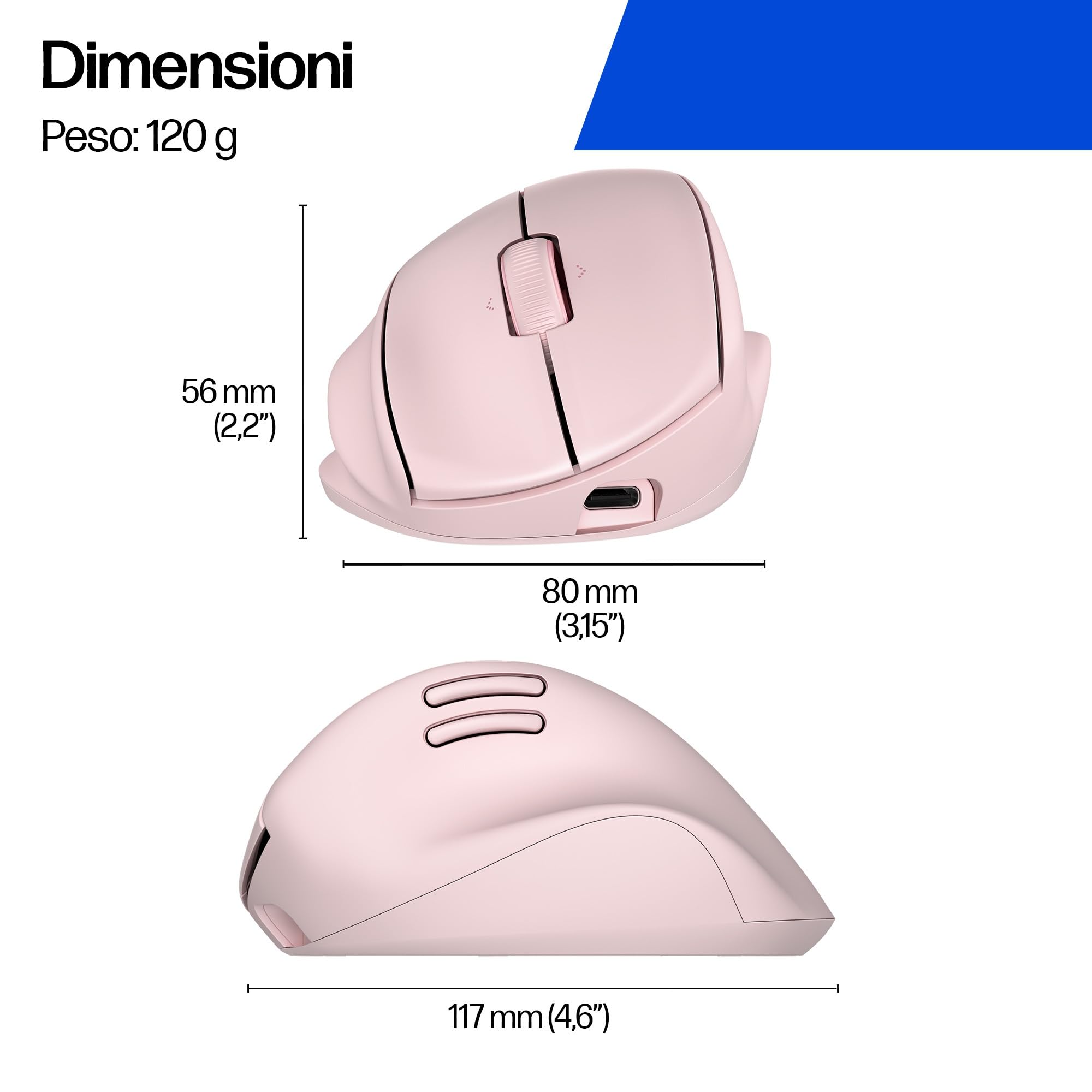 hp-tilt-720m-mouse-wireless-ergonomico-semi-verticale-a-21-bluetooth-rosa image 7