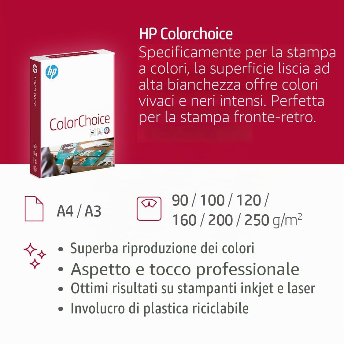 hp-chp370-colour-choice-carta-laser-a4-bianca-opaca-500-fogli-21-x-29-7-cm-per-s image 4