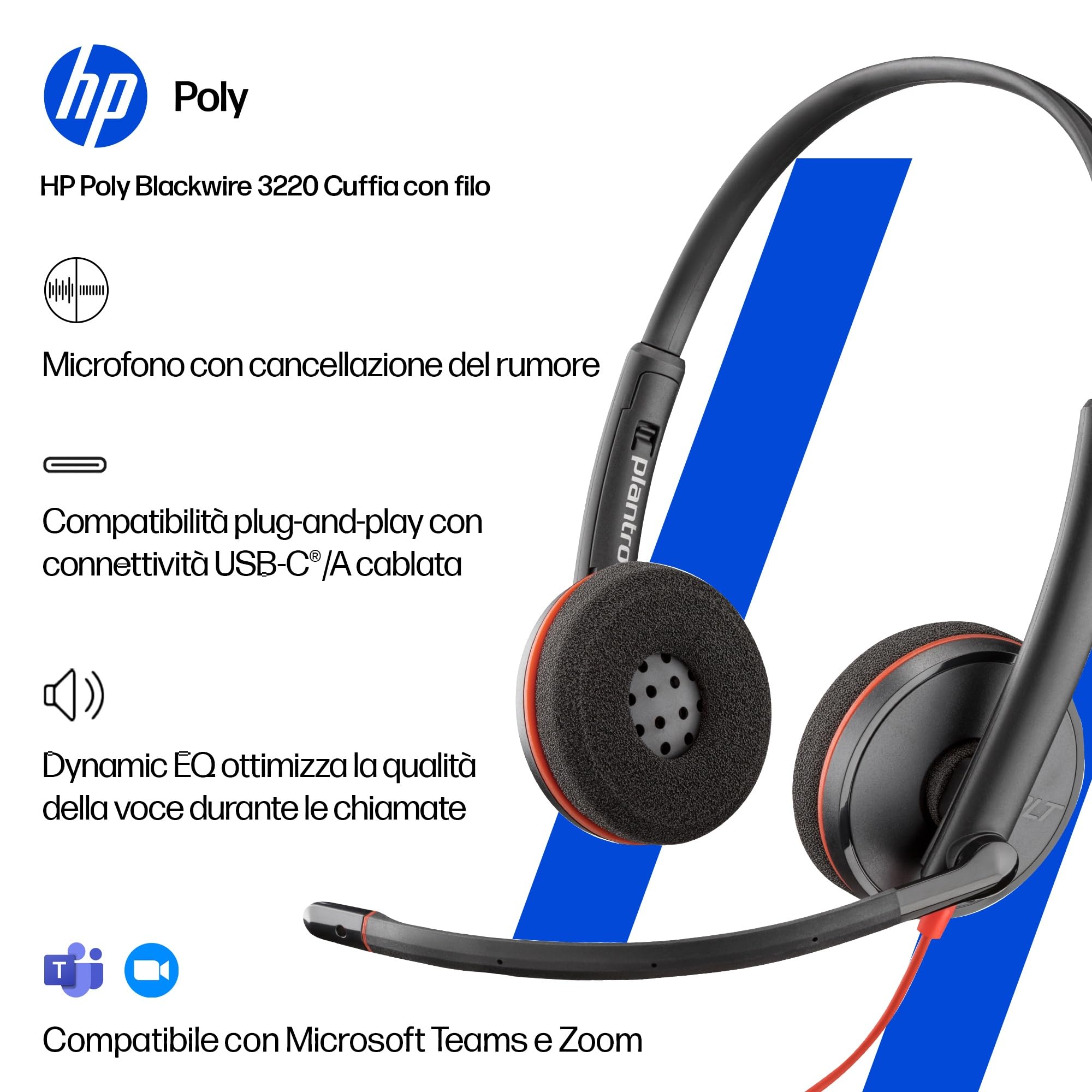 hp-poly-blackwire-3220-cuffia-cablata-usb-a-usb-c-3-5-mm-con-riduzione-del-rumor image 3