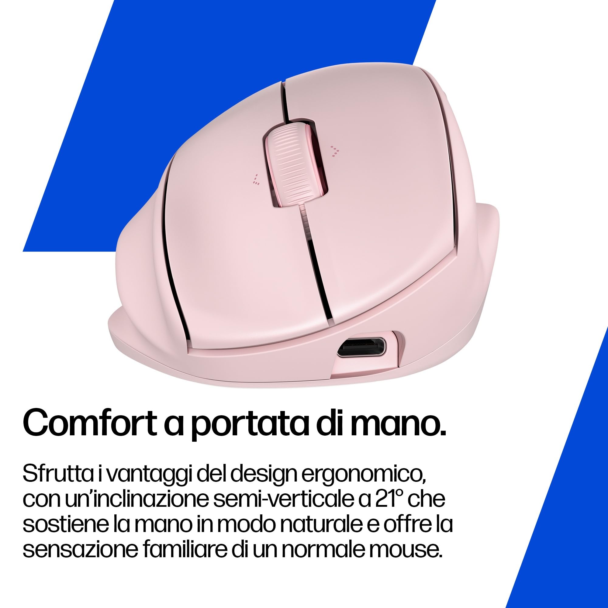 hp-tilt-720m-mouse-wireless-ergonomico-semi-verticale-a-21-bluetooth-rosa image 3