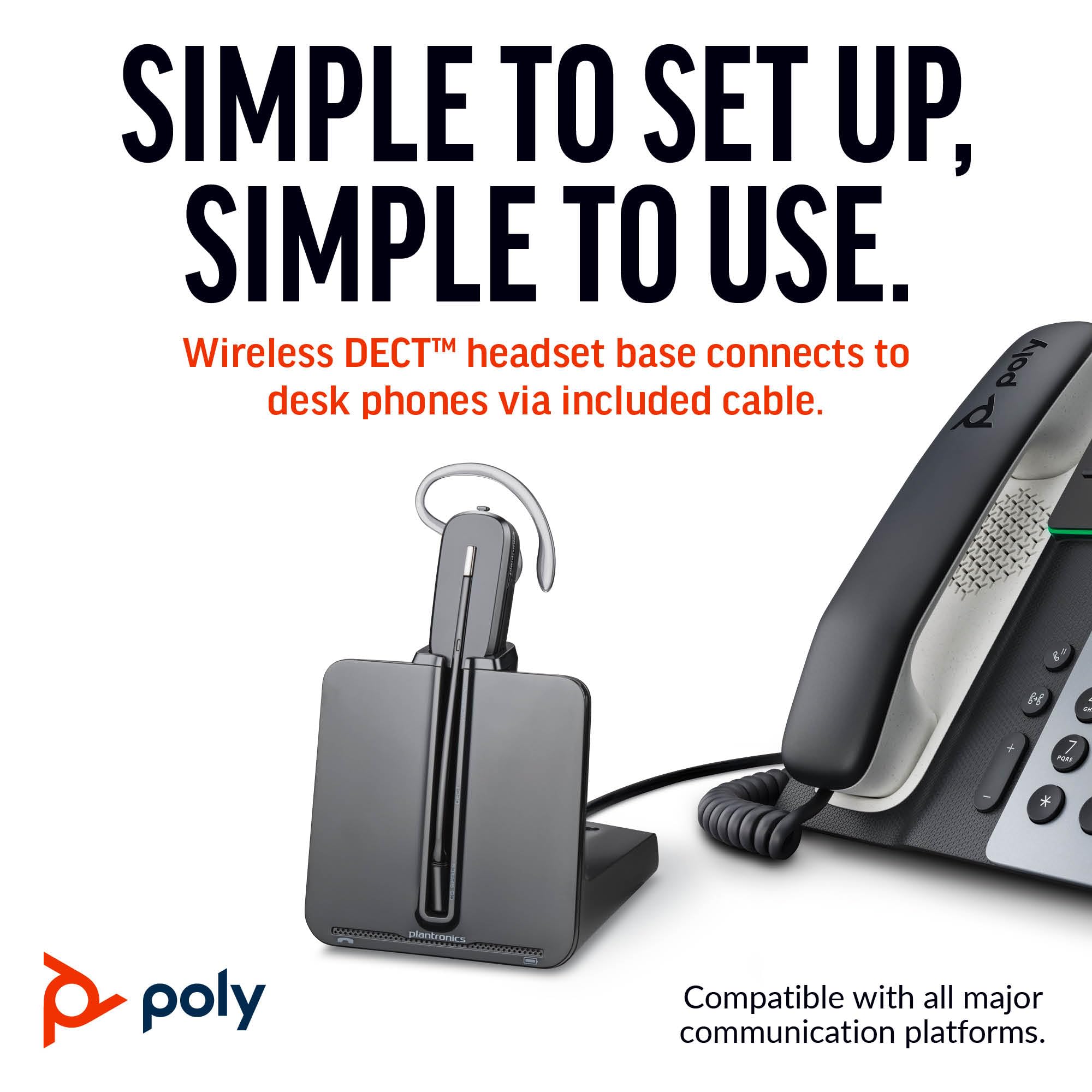 poly-convertible-cs540-cuffia-monoauricolare-senza-filo-con-base-bluetooth-cance image 4