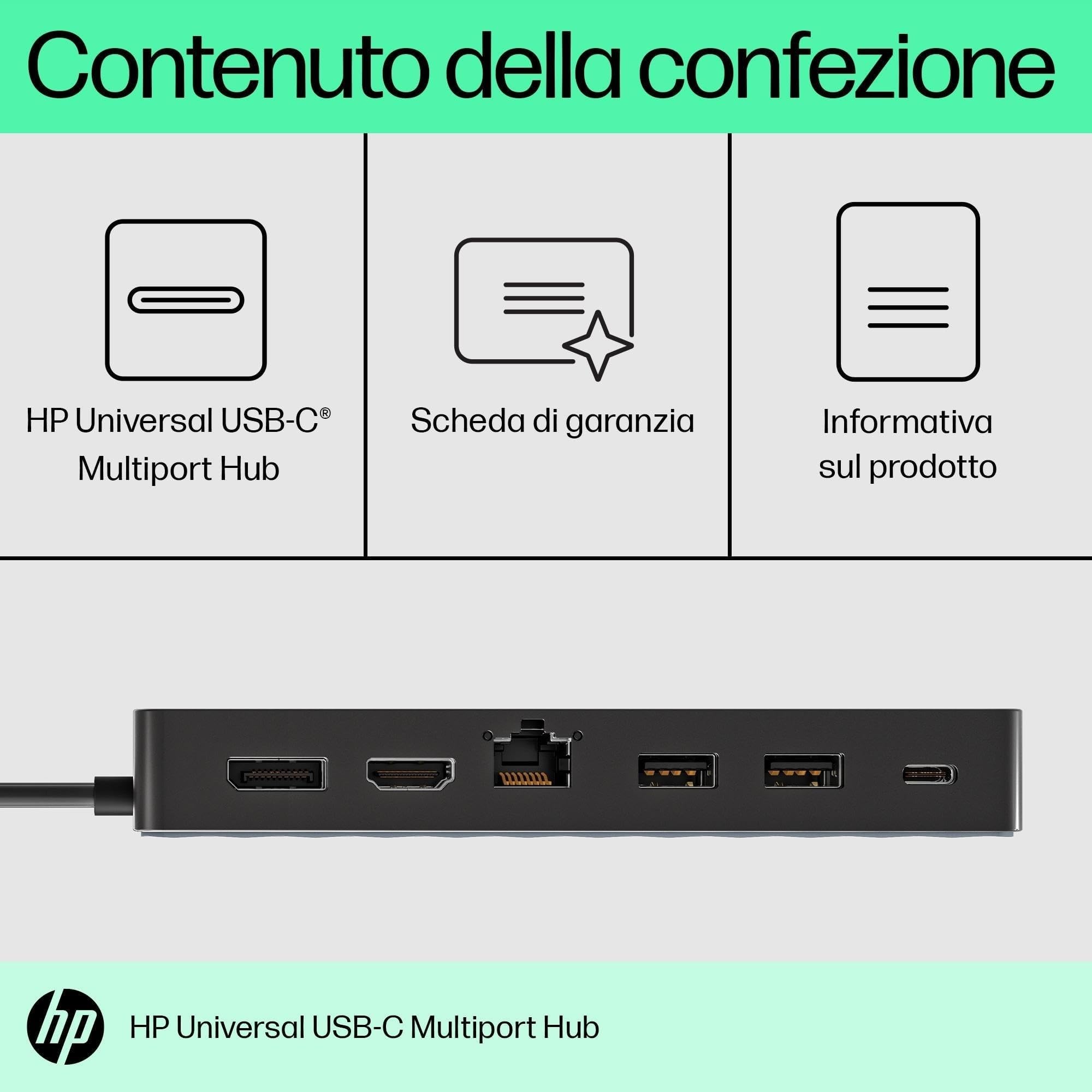 hp-hub-multiporta-usb-c-universale-con-power-delivery-e-displayport-nero-compatt image 6