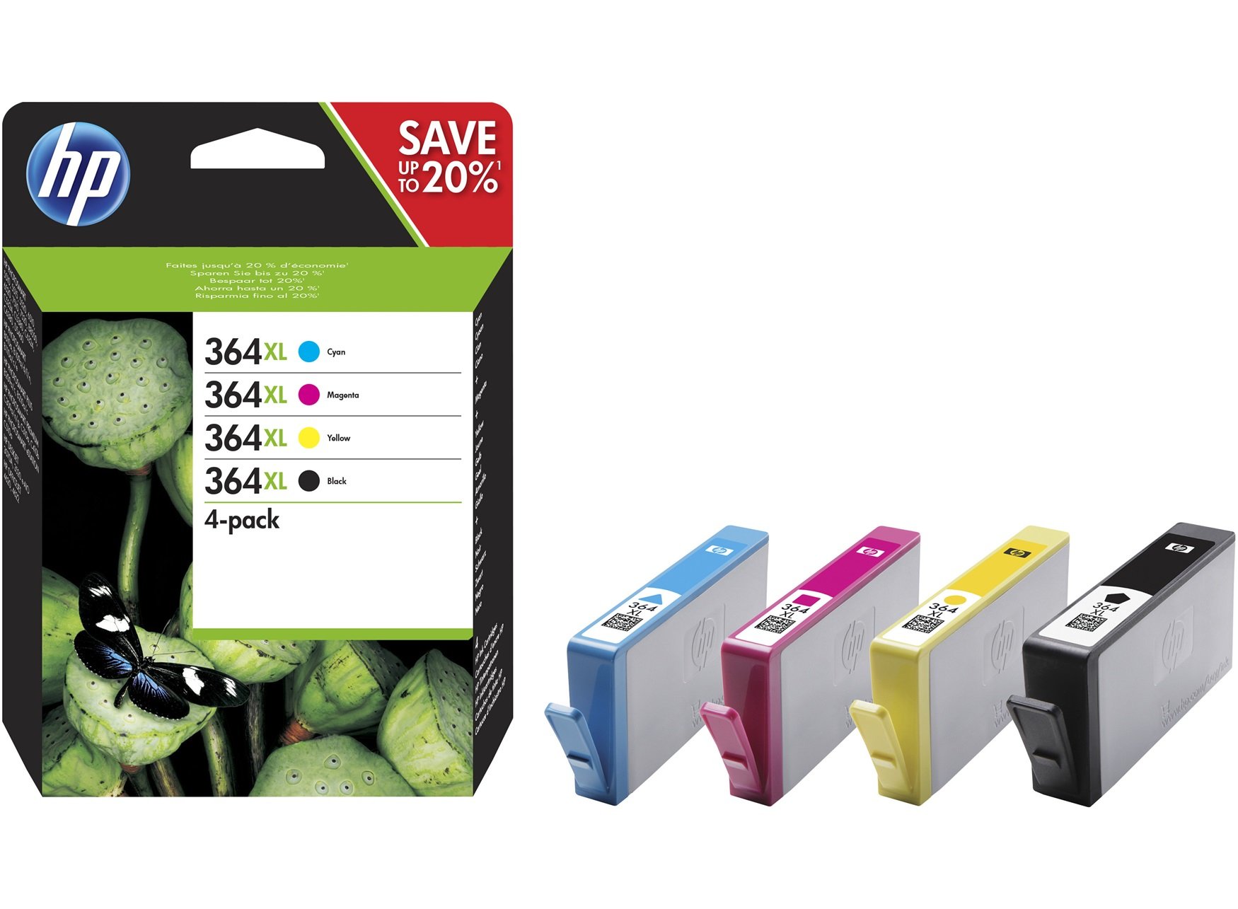 hp-364xl-n9j74ae-4-cartucce-inchiostro-originali-xl-nero-ciano-giallo-magenta-pe image 1