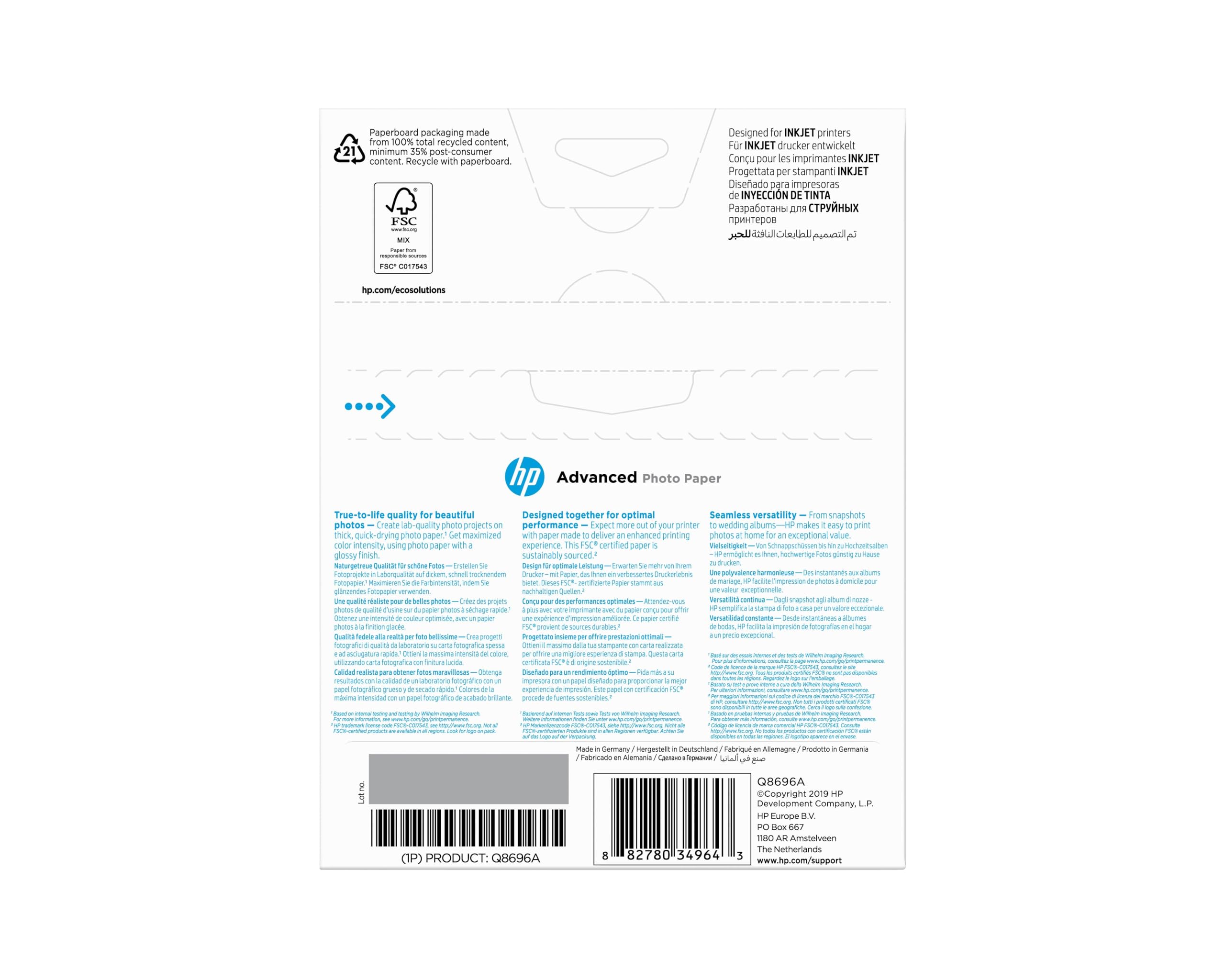 hp-advanced-q8696a-carta-fotografica-lucida-250-g-m-formato-13-x-18-cm-confezion image 8