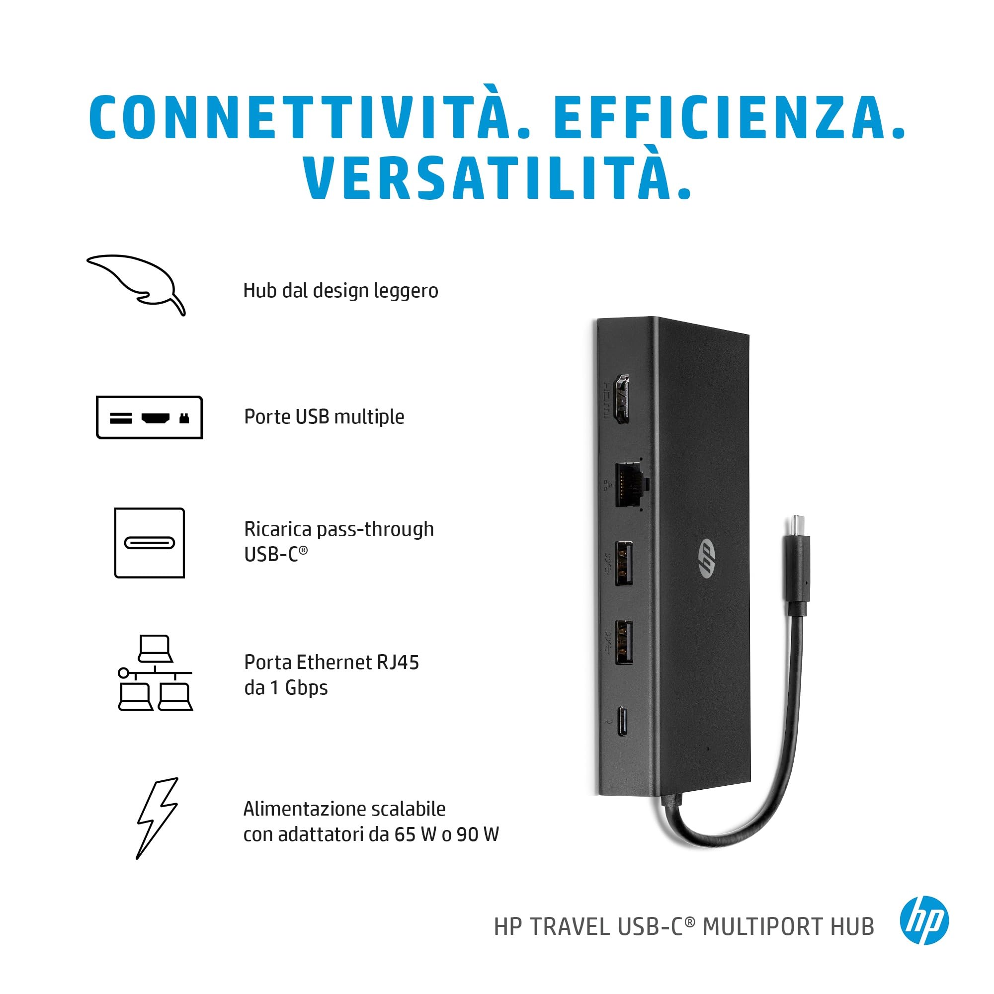 hp-travel-usb-c-multi-port-hub-6-porte-power-delivery-hdmi-e-vga-ethernet-1-gbps image 4
