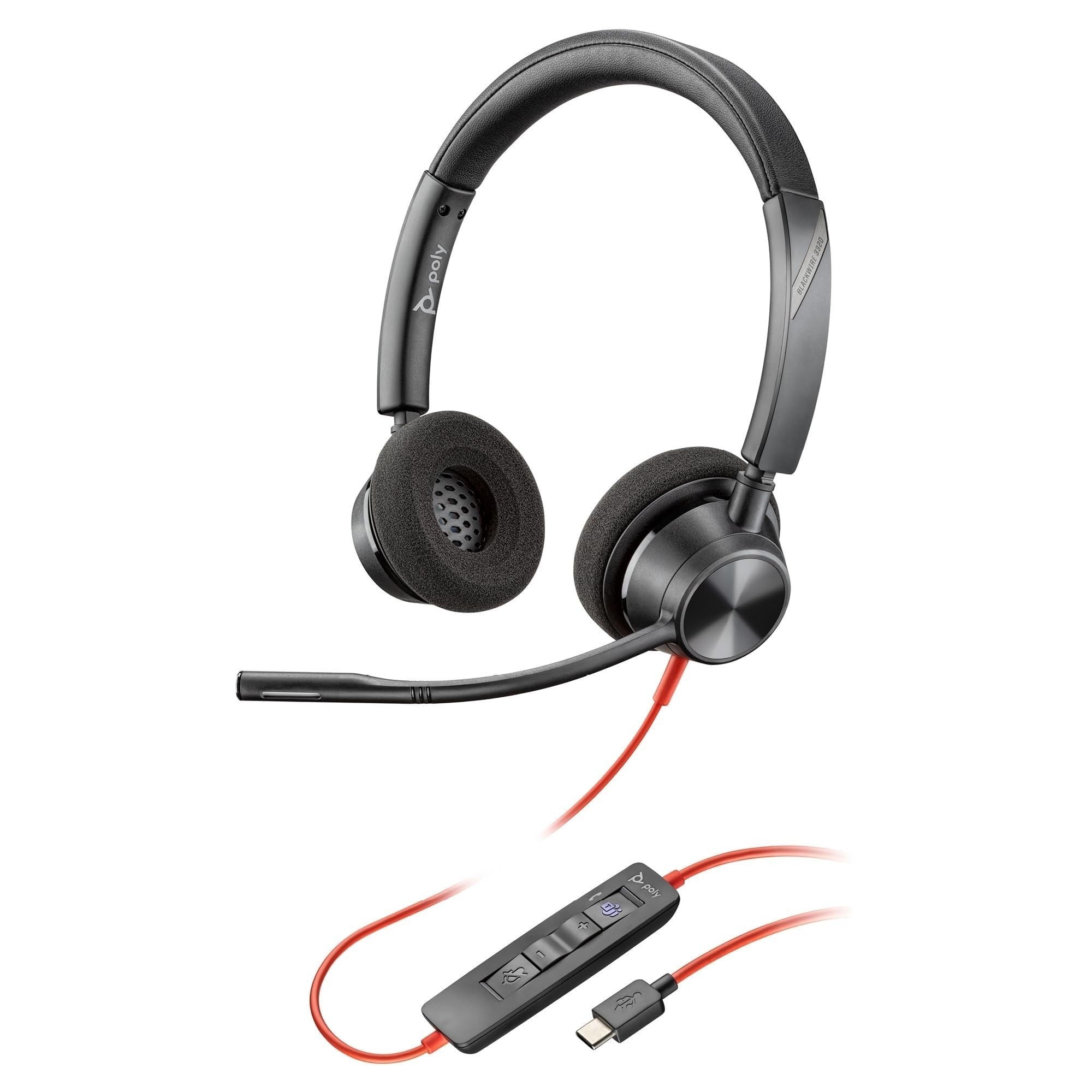 poly-blackwire-3320-cuffia-cablata-usb-a-usb-c-con-microfono-anti-rumore-certifi image 1