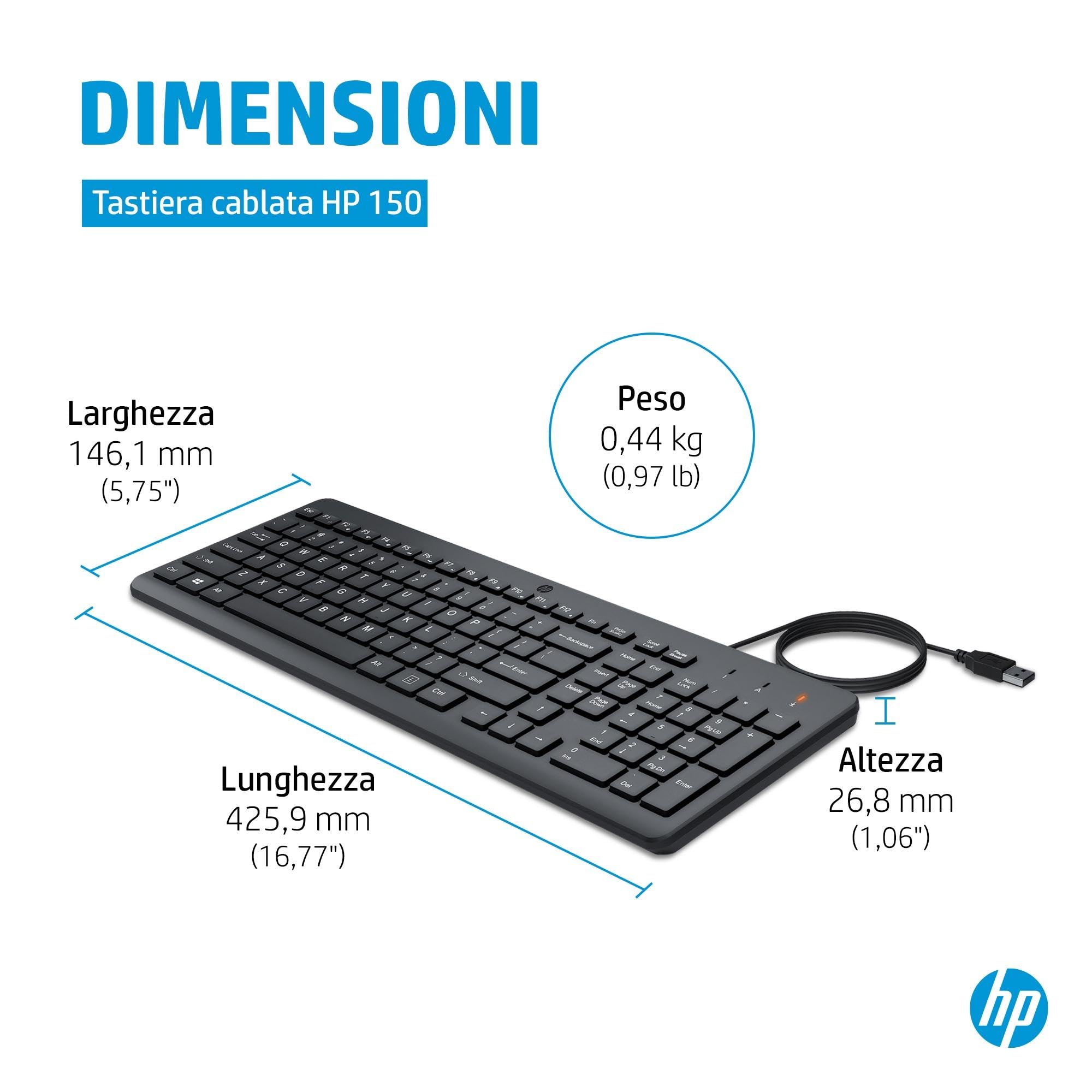 hp-150-tastiera-cablata-usb-a-12-tasti-programmabili-layout-italiano-qwerty-nera image 5