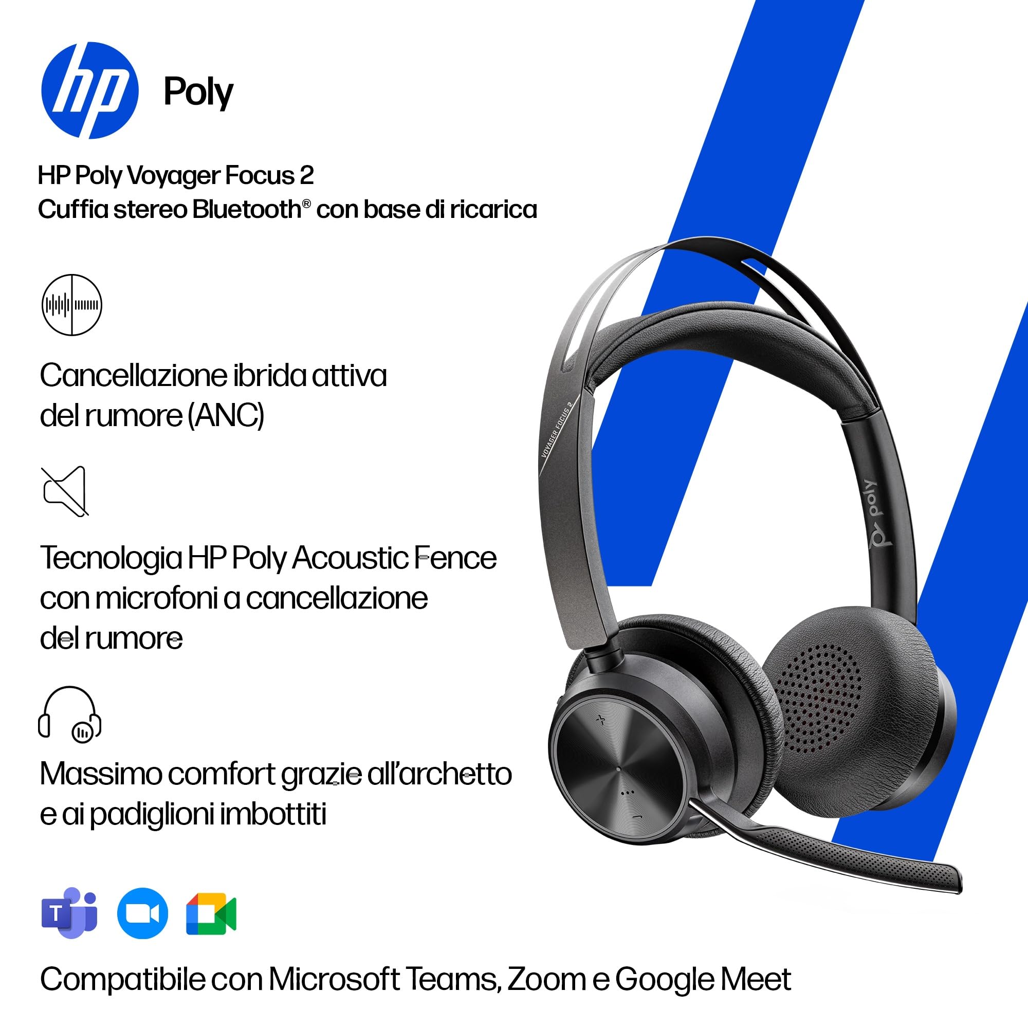 poly-voyager-focus-2-usb-c-headset-wireless-con-anc-microfono-acoustic-fence-ada image 5