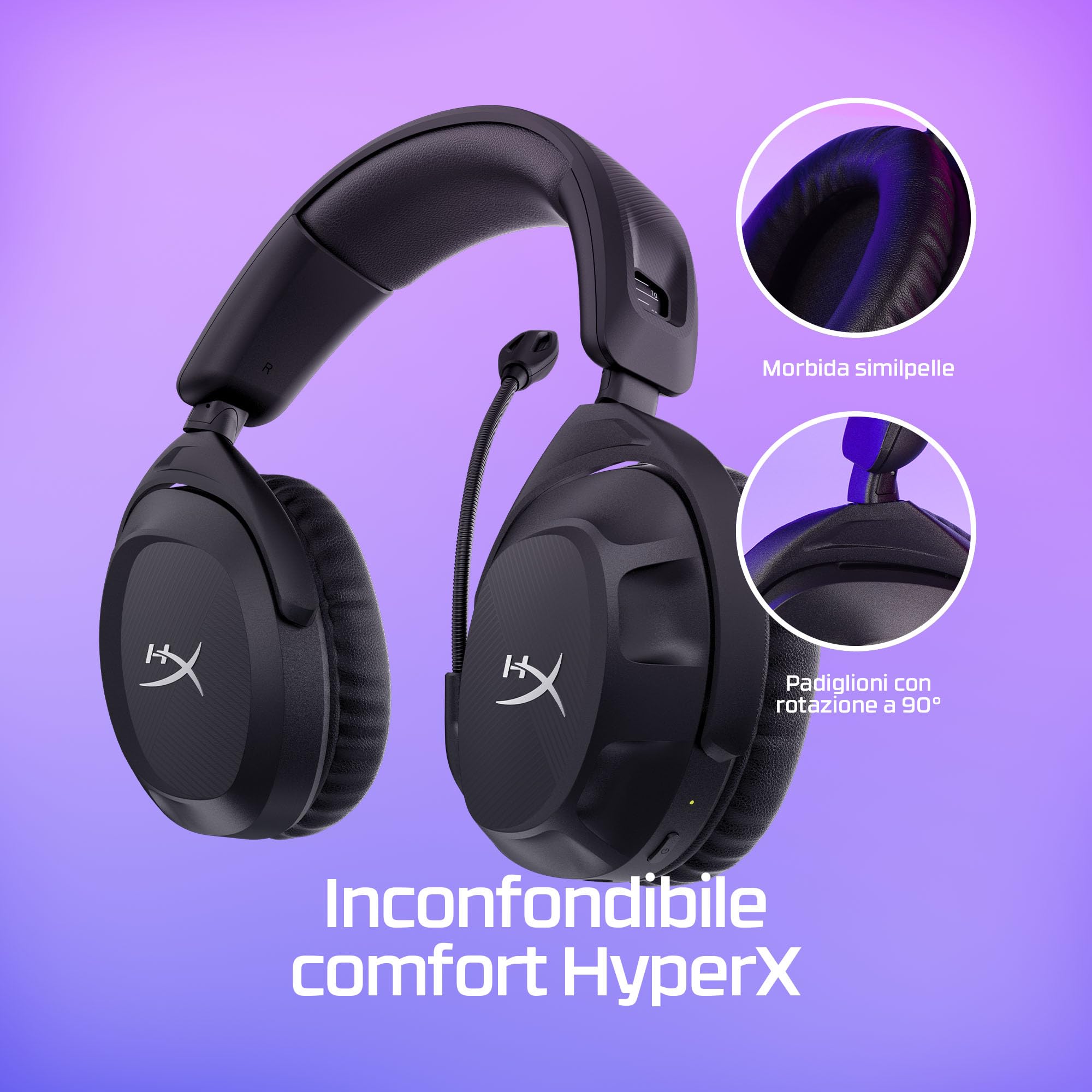 hyperx-cloud-stinger-ii-wireless-cuffie-gaming-senza-fili-2-4-ghz-con-dts-spatia image 2