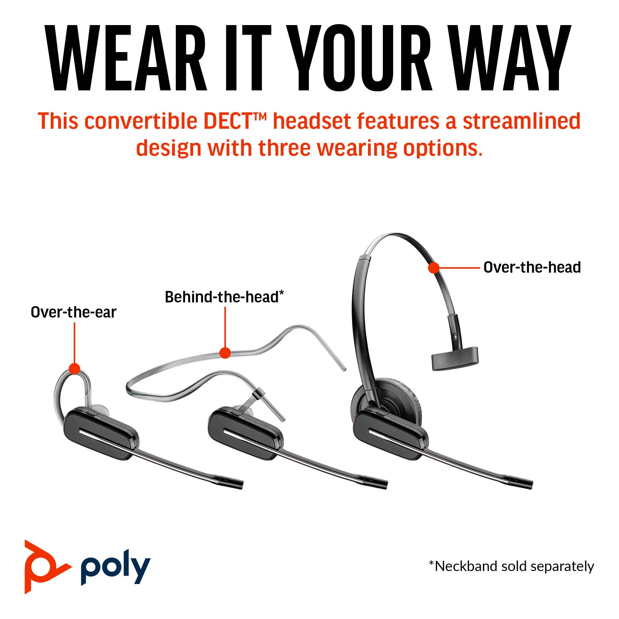 poly-convertible-cs540-cuffia-monoauricolare-senza-filo-con-base-bluetooth-cance image 2