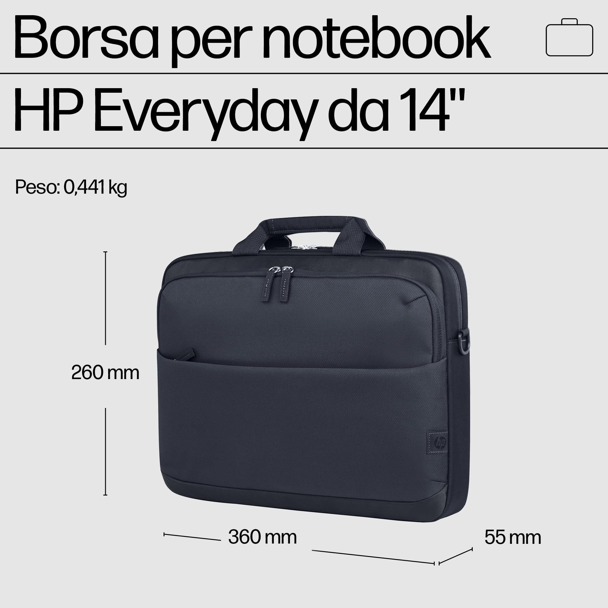 hp-everyday-odyssey-gray-borsa-per-laptop-14-in-poliestere-600d-resistente-all-a image 2