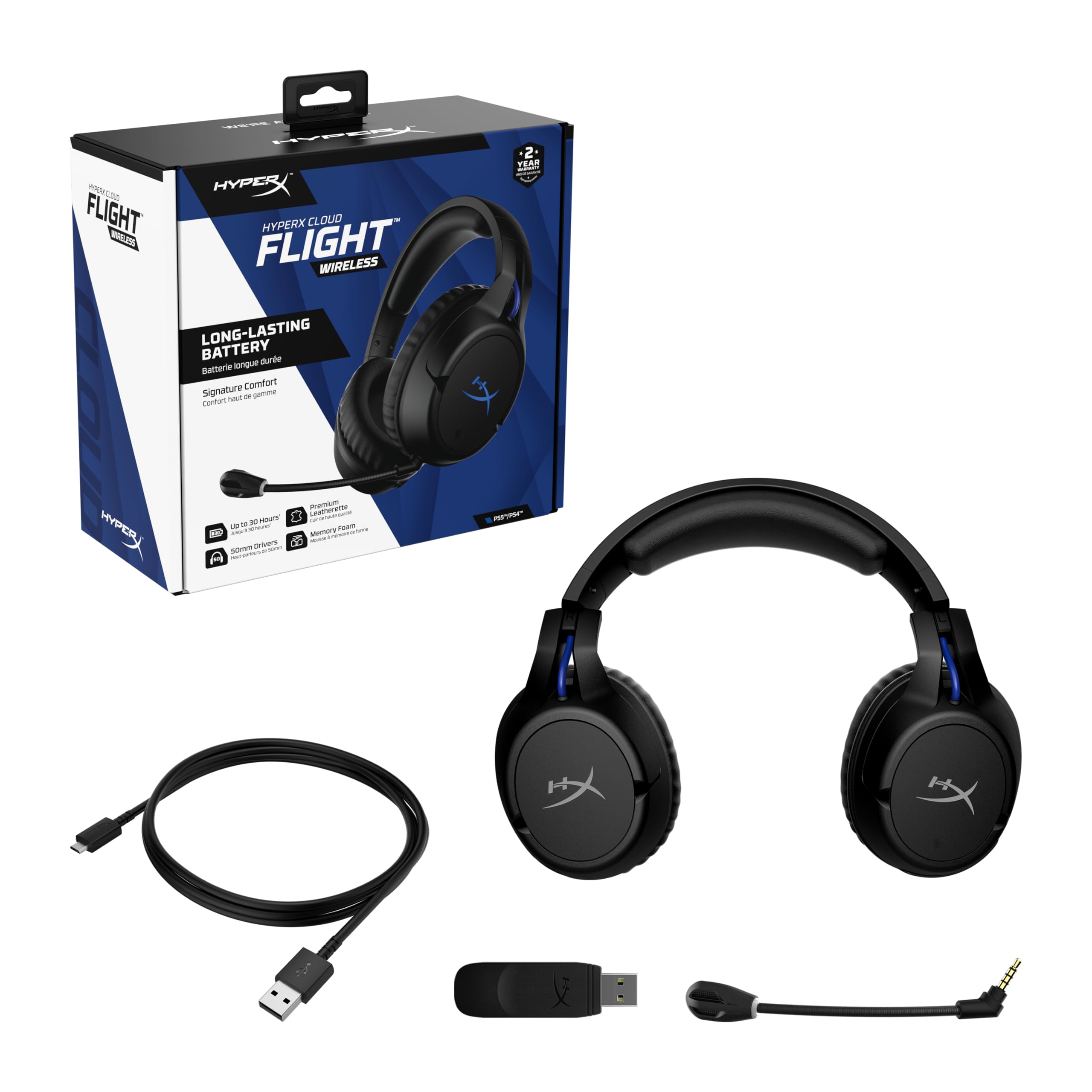 hyperx-cloud-flight-4p5h6aa-cuffie-gaming-wireless-per-ps5-e-ps4-autonomia-30-or image 7