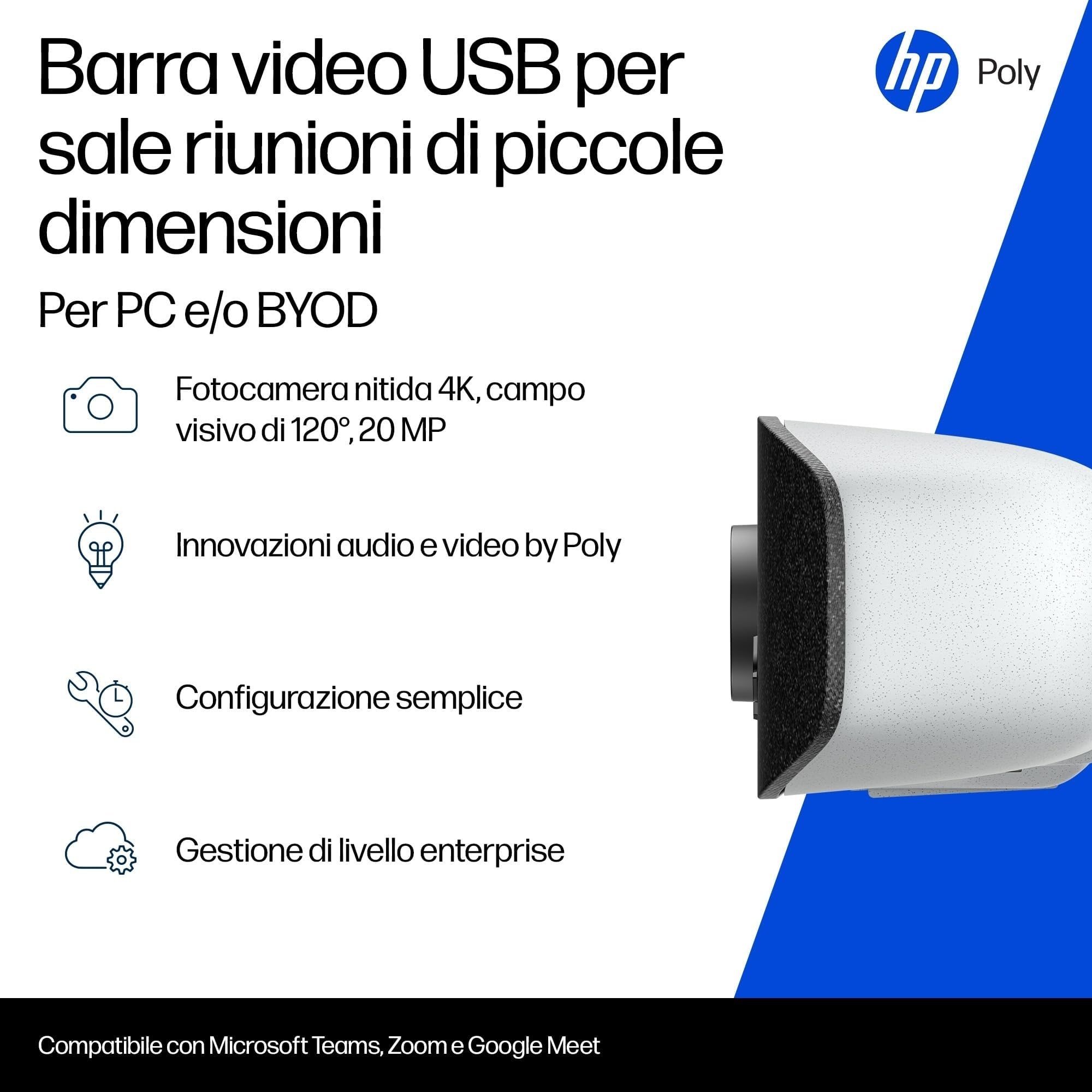 poly-studio-v12-hp-barra-video-usb-per-videoconferenze-fotocamera-4k-ultrahd-20- image 2