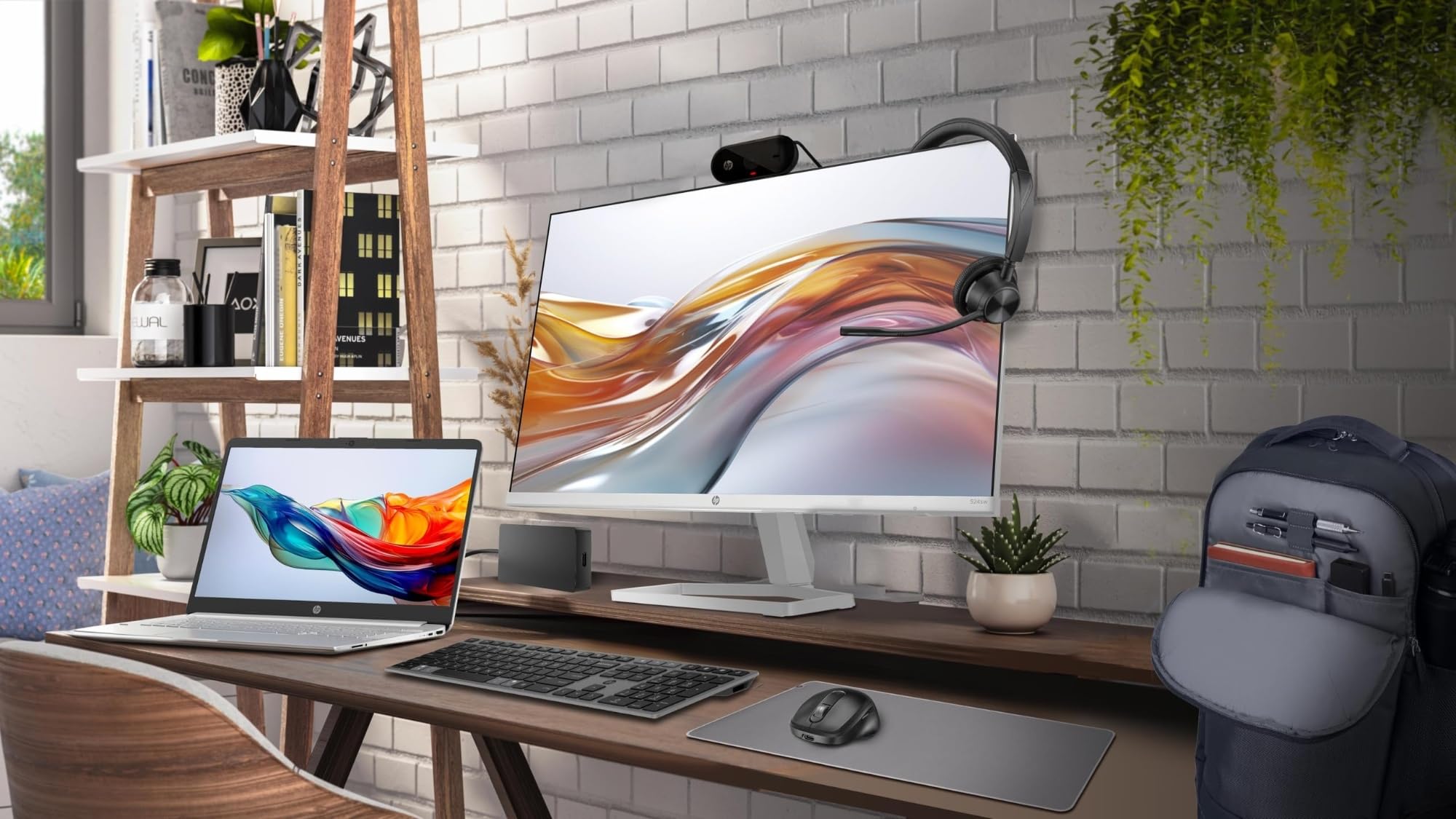 hp-524sw-monitor-23-8-fhd-ips-100-hz-antiriflesso-con-eye-ease-hdmi-e-vga-bianco image 2