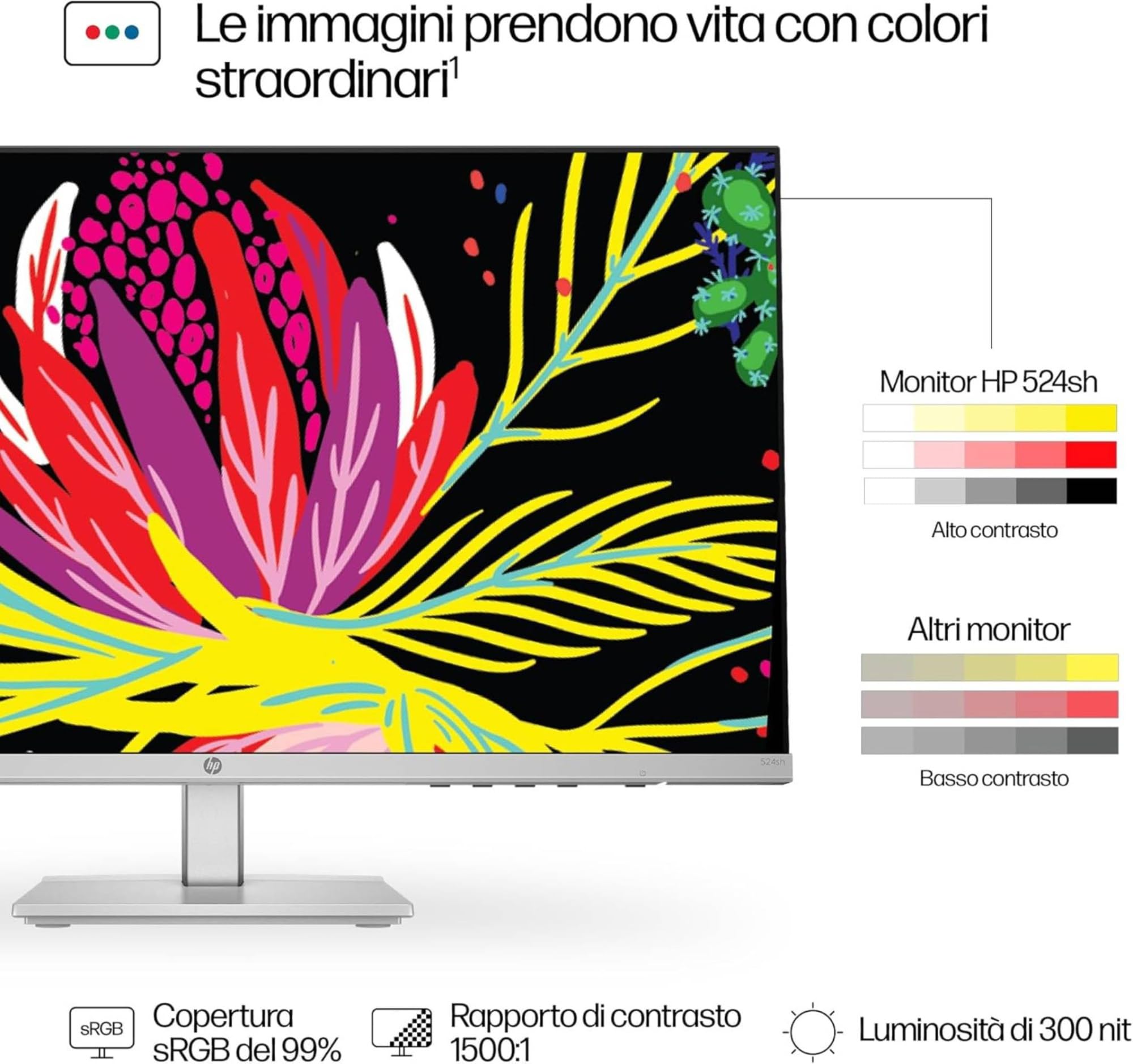 hp-524sh-monitor-23-8-full-hd-ips-100-hz-antiriflesso-con-eye-ease-5-ms-gtg-99-s image 5