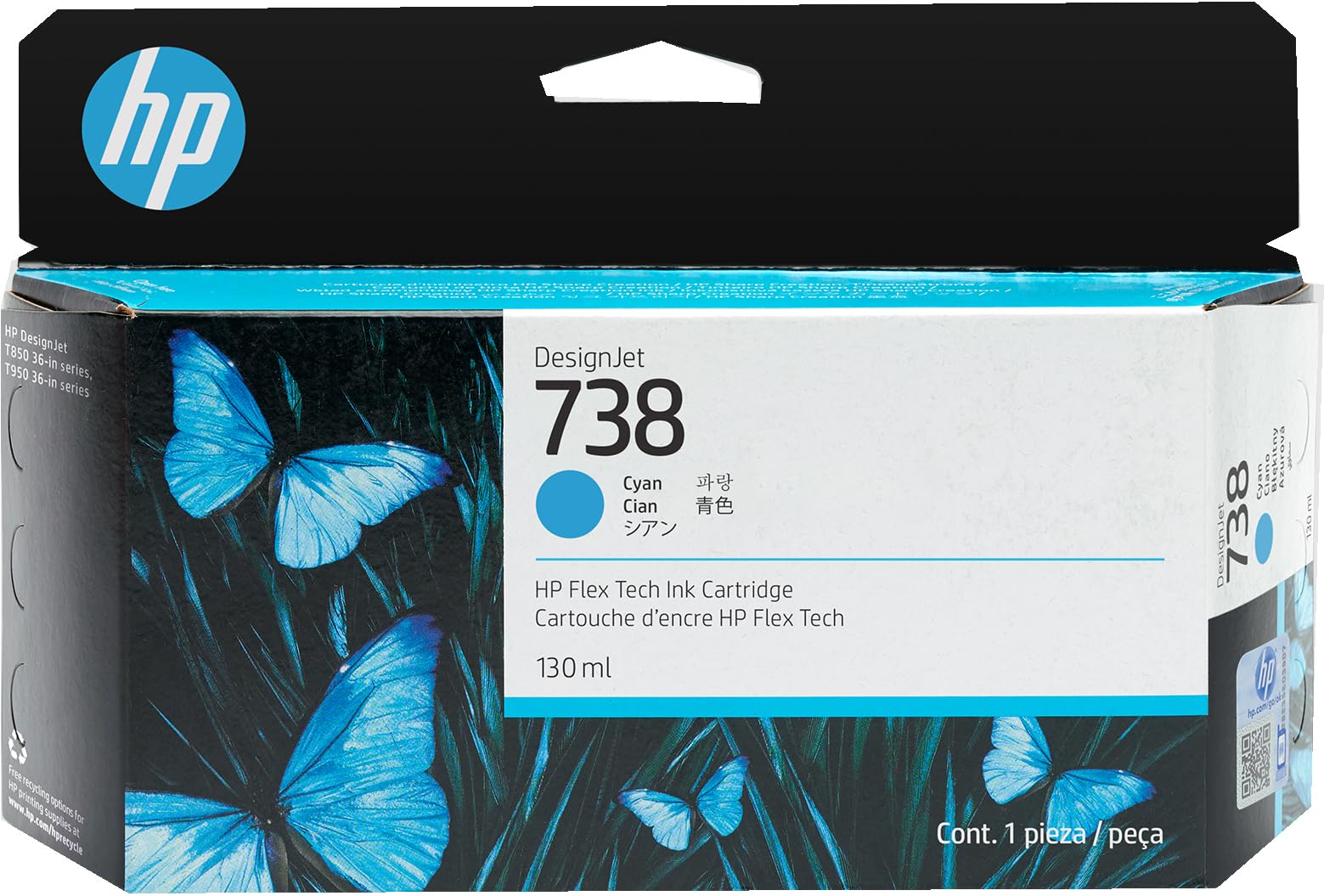 hp-738-130-ml-cyan-designjet-ink-cartridge-cartuccia-inchiostro-originale-ciano- image 1
