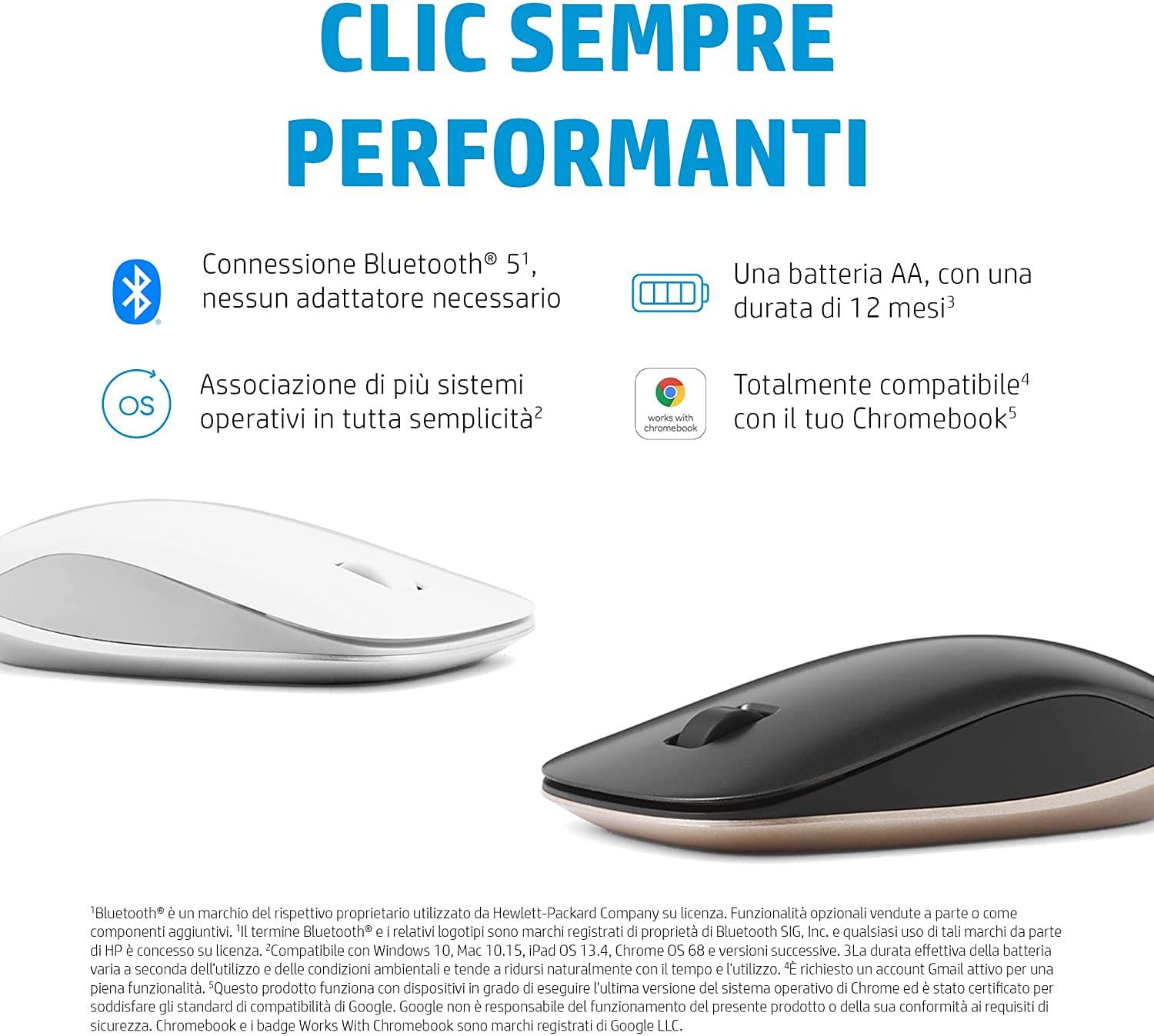 hp-410-mouse-wireless-slim-bluetooth-5-0-sensore-2000-dpi-3-pulsanti-multisuperf image 5