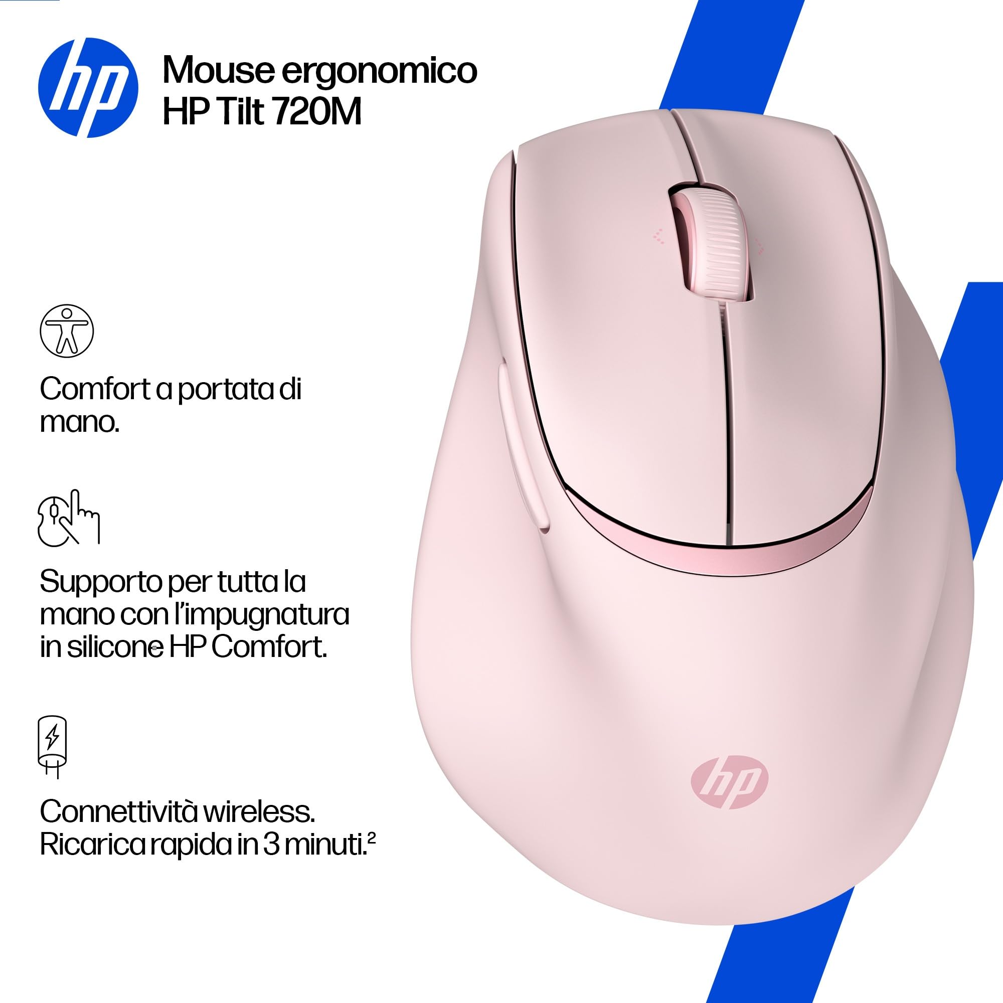 hp-tilt-720m-mouse-wireless-ergonomico-semi-verticale-a-21-bluetooth-rosa image 2