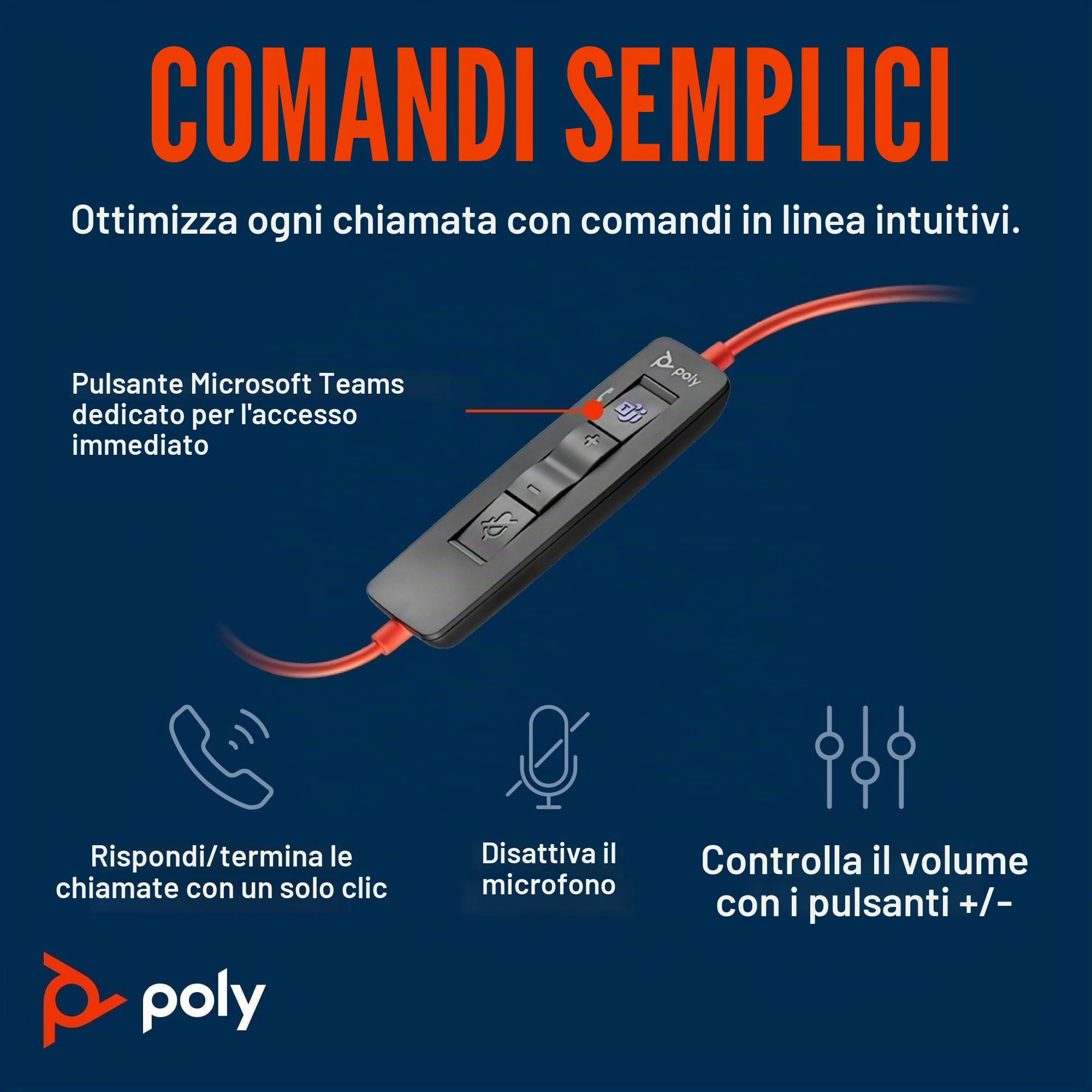 poly-blackwire-3310-cuffia-monoaurale-cablata-usb-a-usb-c-con-riduzione-rumore-e image 3