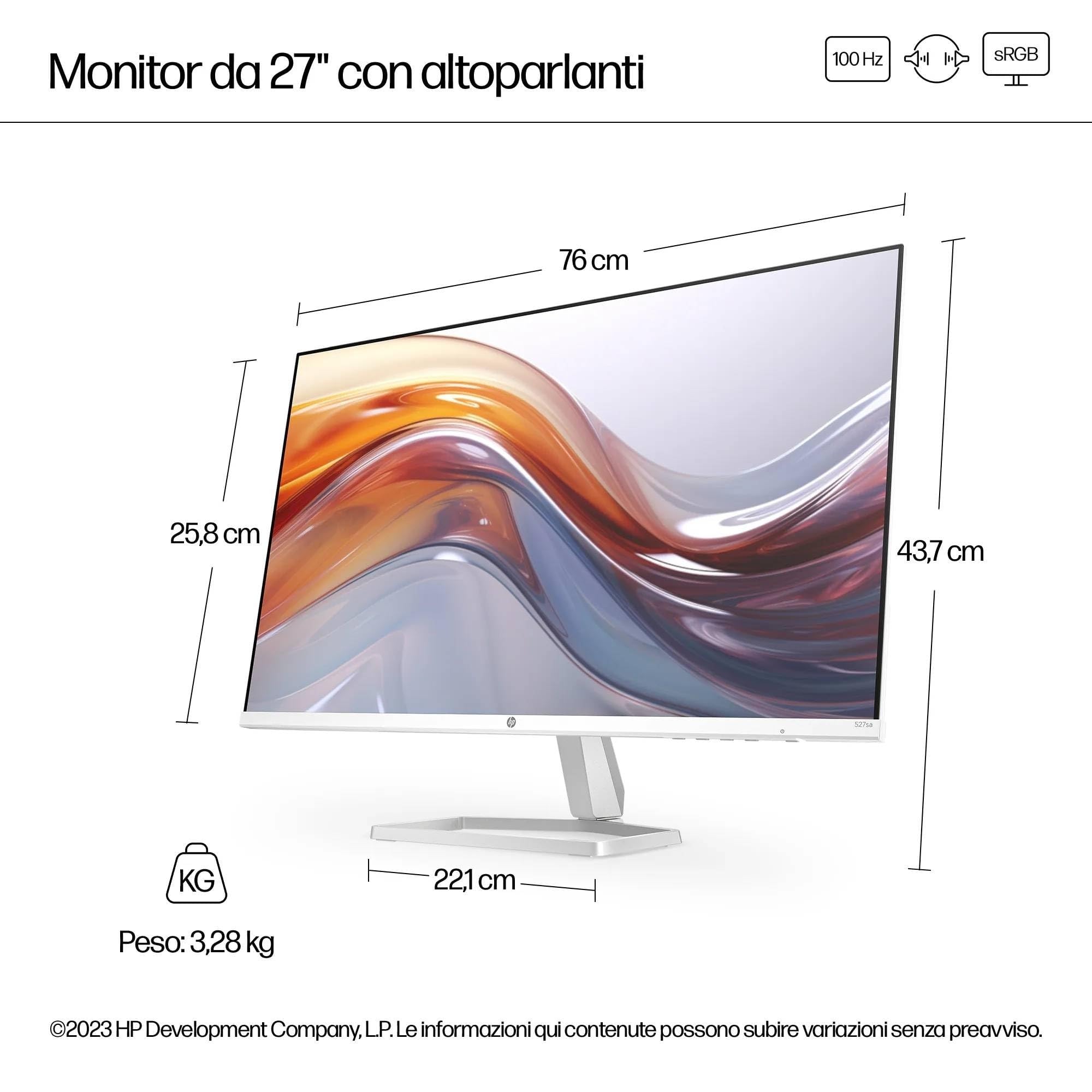 hp-527sa-monitor-27-full-hd-ips-100-hz-con-casse-integrate-antiriflesso-eye-ease image 3
