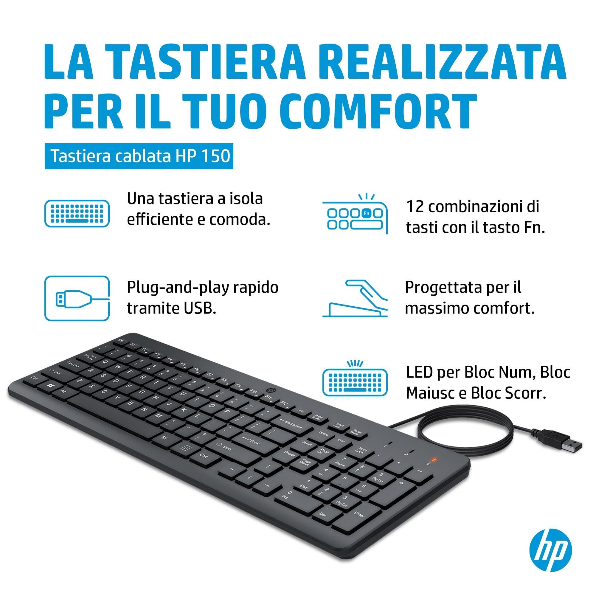 hp-150-tastiera-cablata-usb-a-12-tasti-programmabili-layout-italiano-qwerty-nera image 3