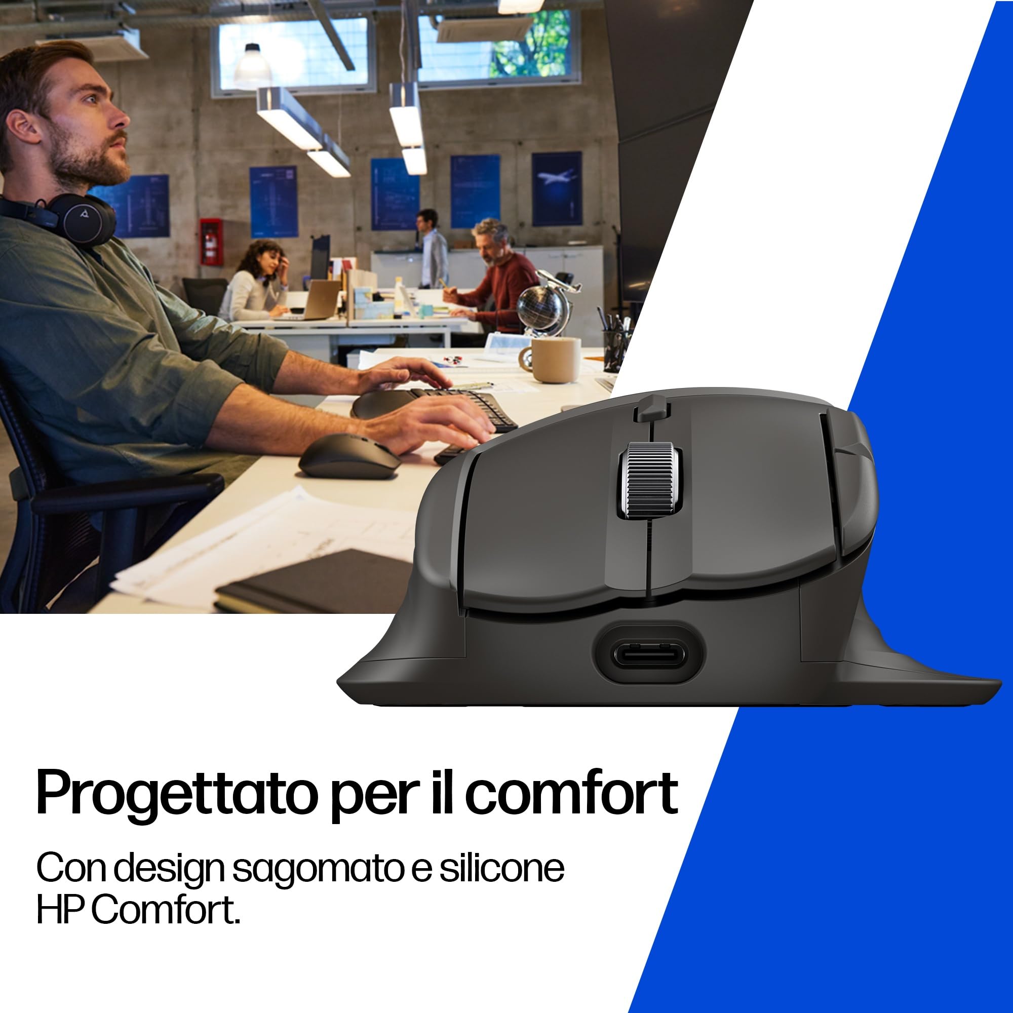 hp-780m-mouse-wireless-ergonomico-ricaricabile-supercondensatore-6k-dpi-bluetoot image 7