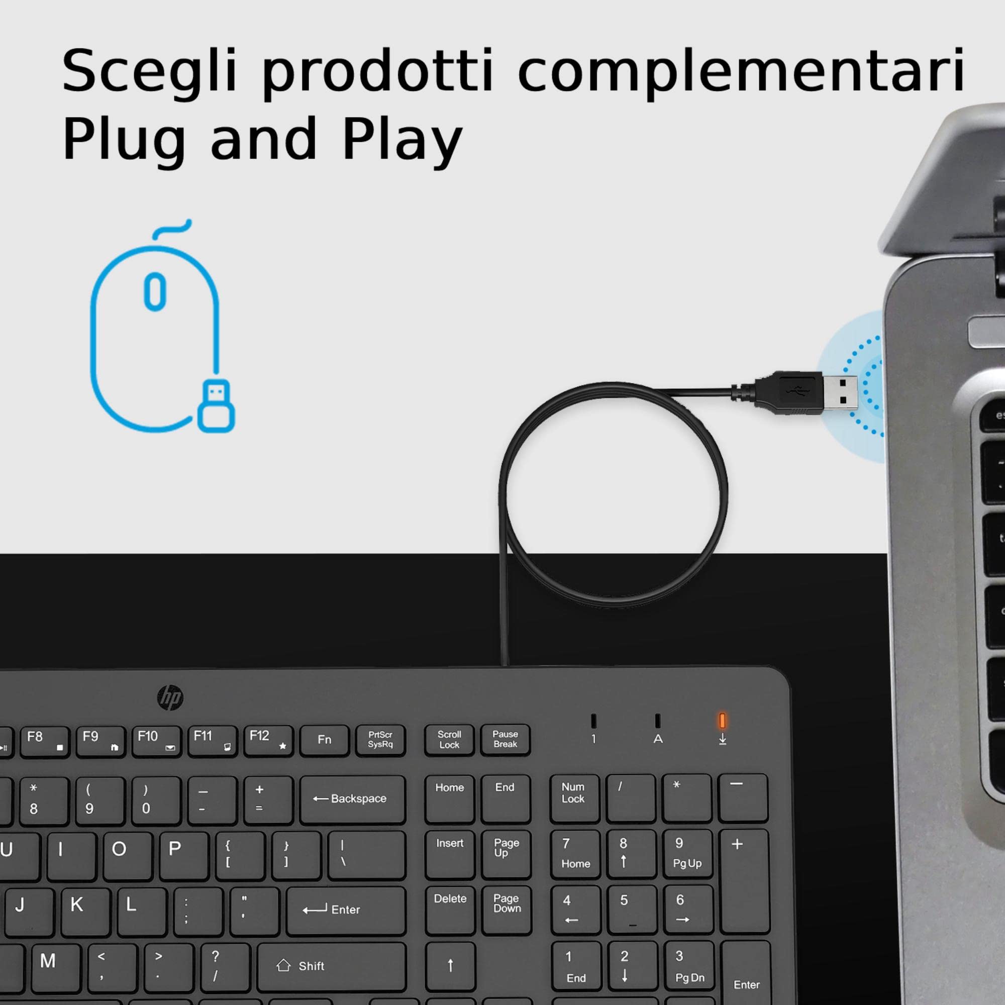 hp-150-combo-tastiera-e-mouse-cablati-usb-sensore-ottico-1600-dpi-led-blocco-mai image 3