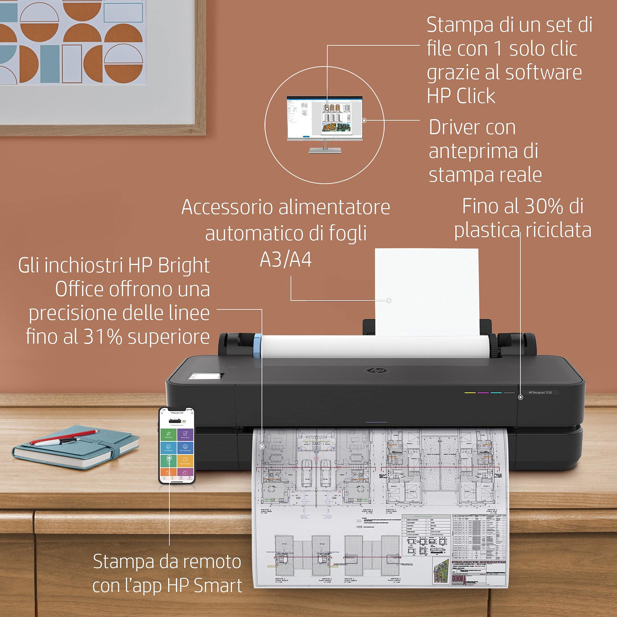 hp-designjet-t230-5hb07a-plotter-per-grandi-formati-61-cm-da-a4-ad-a1-68-pagine- image 3