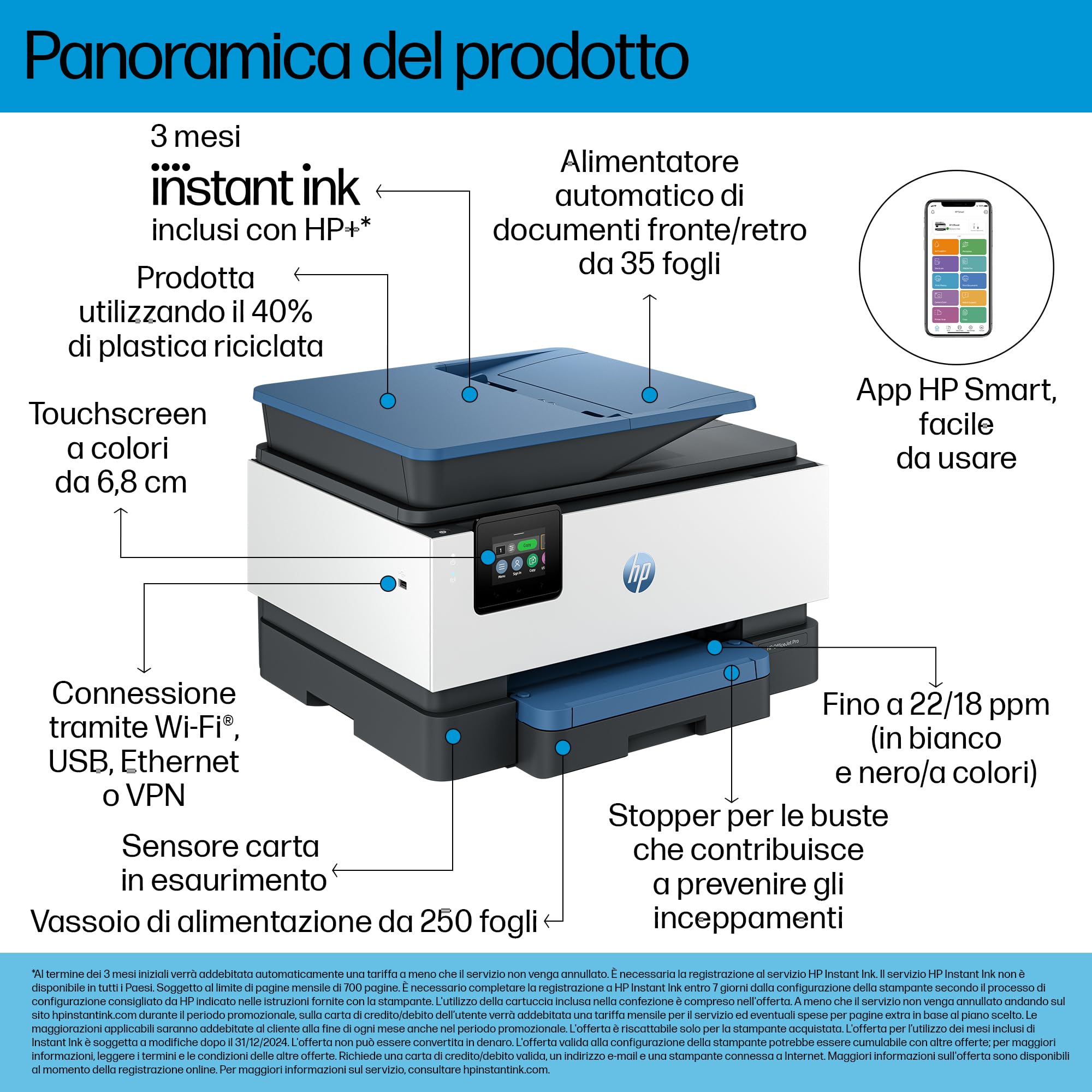 hp-officejet-pro-9125e-403x5b-stampante-multifunzione-a-getto-d-inchiostro-a4-co image 4