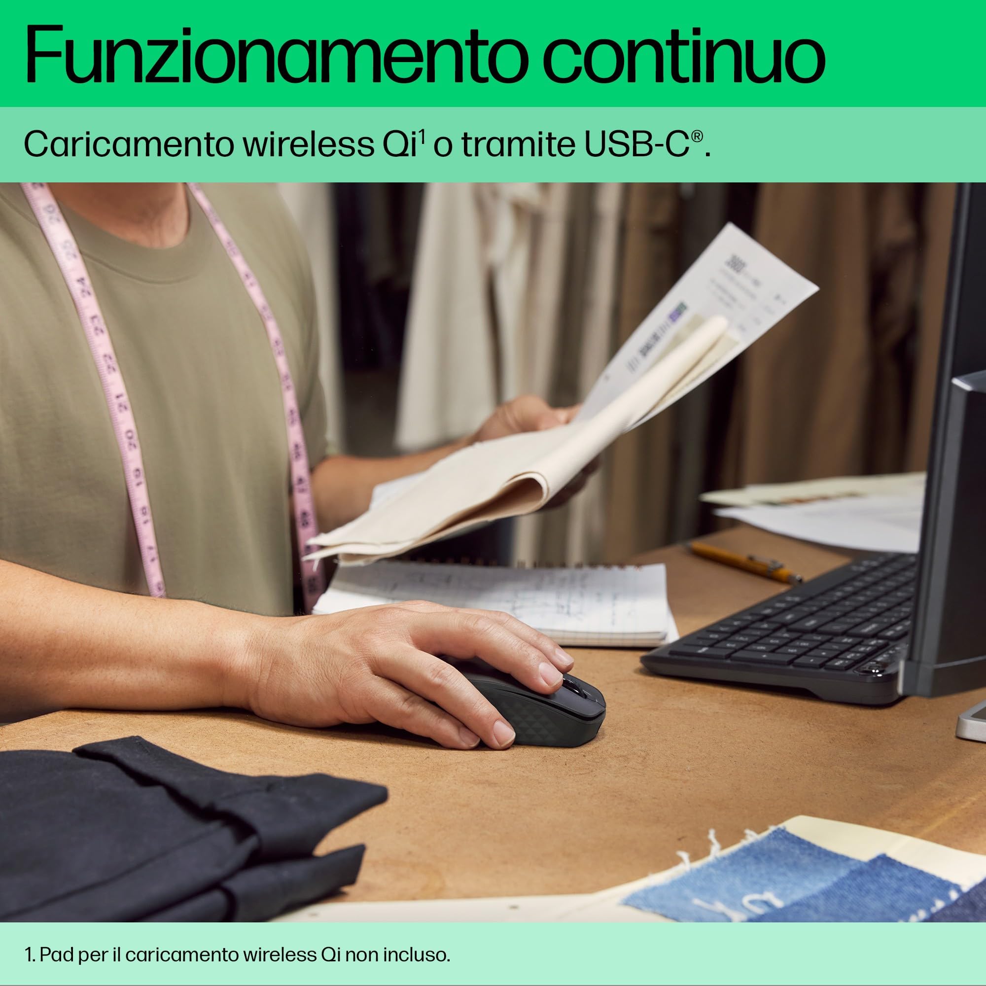 hp-690-mouse-wireless-ricaricabile-bluetooth-sensore-multisuperficie-fino-a-4000 image 2