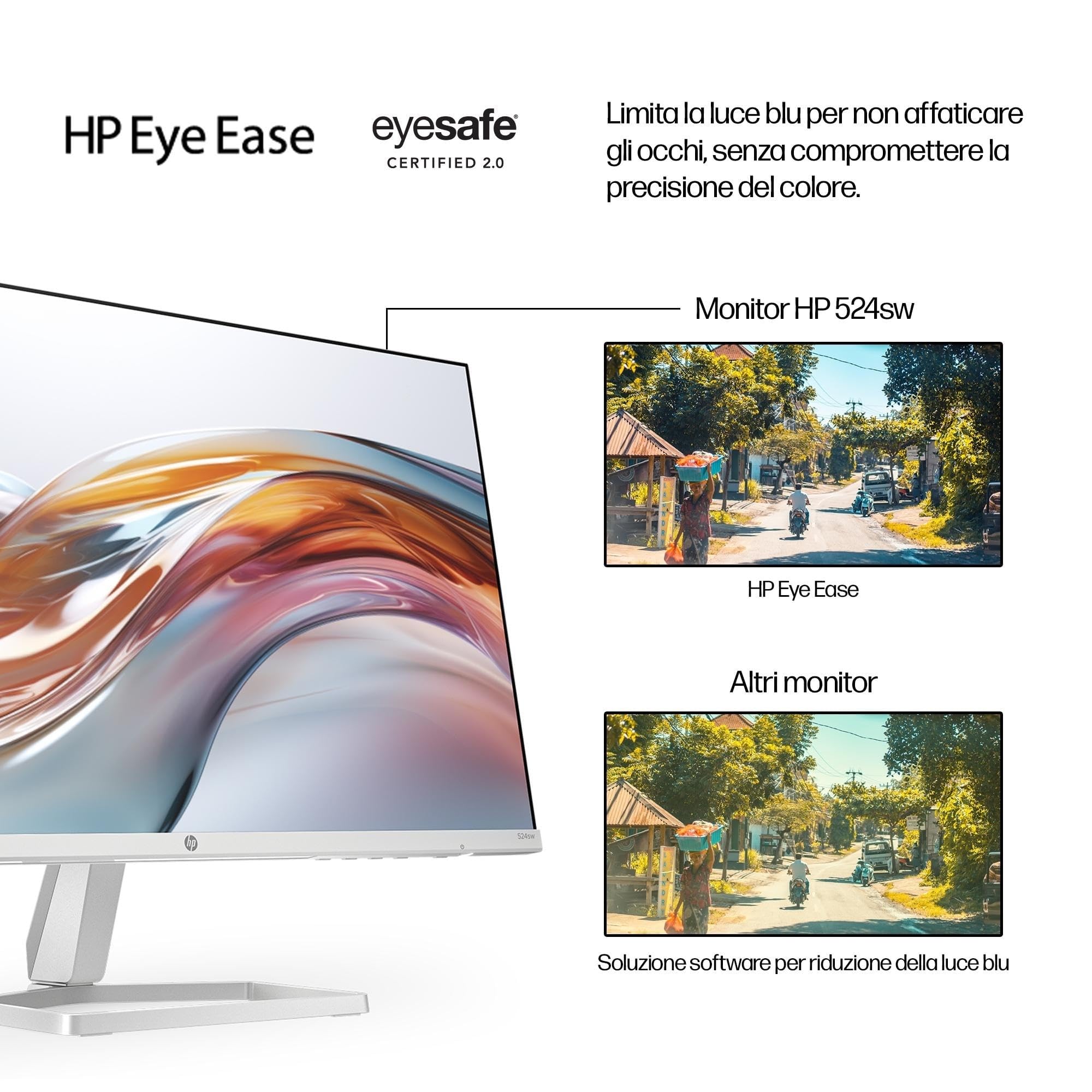 hp-524sw-monitor-23-8-fhd-ips-100-hz-antiriflesso-con-eye-ease-hdmi-e-vga-bianco image 6