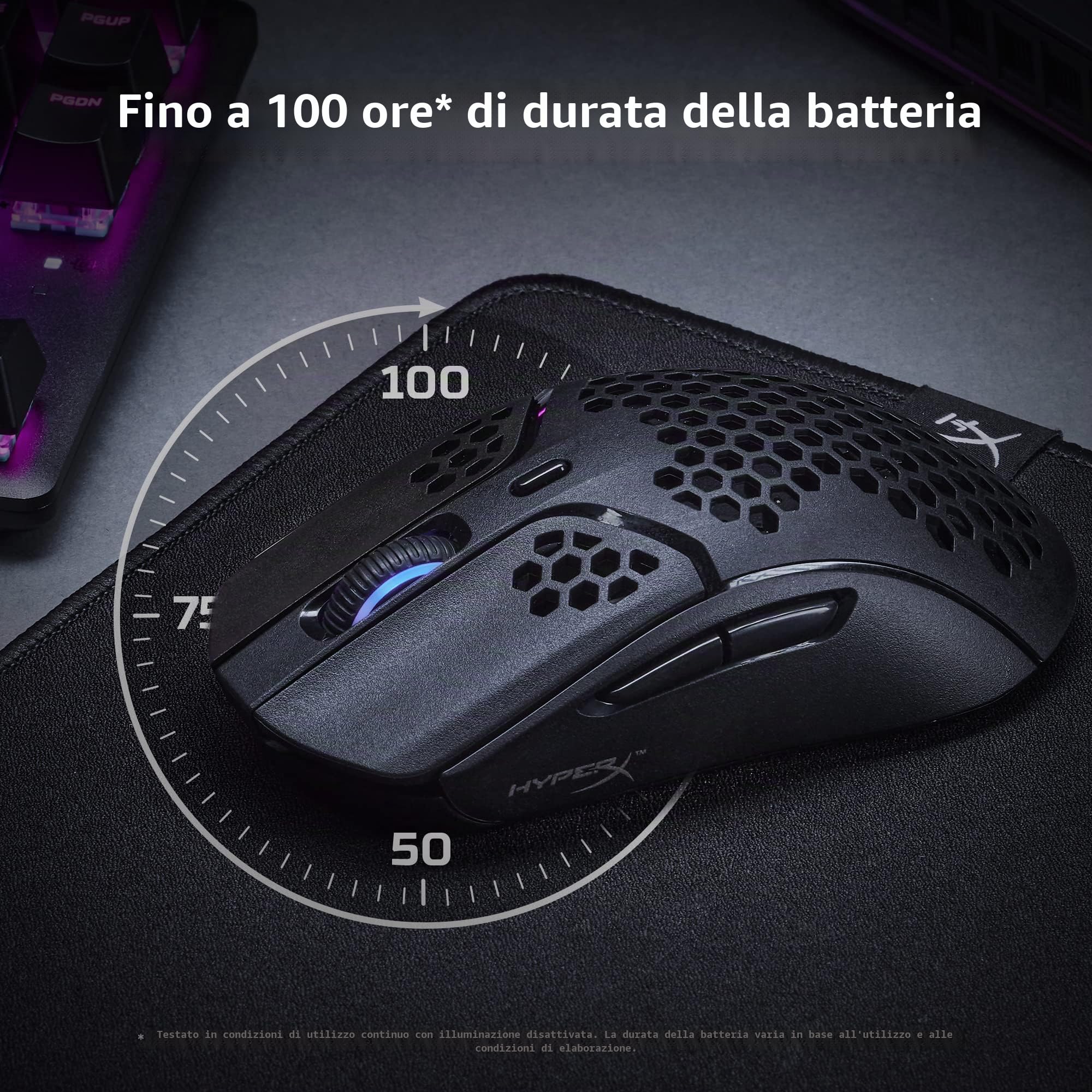 hyperx-pulsefire-haste-wireless-bianco-mouse-gaming-ultraleggero-2-4-ghz-16000-d image 2